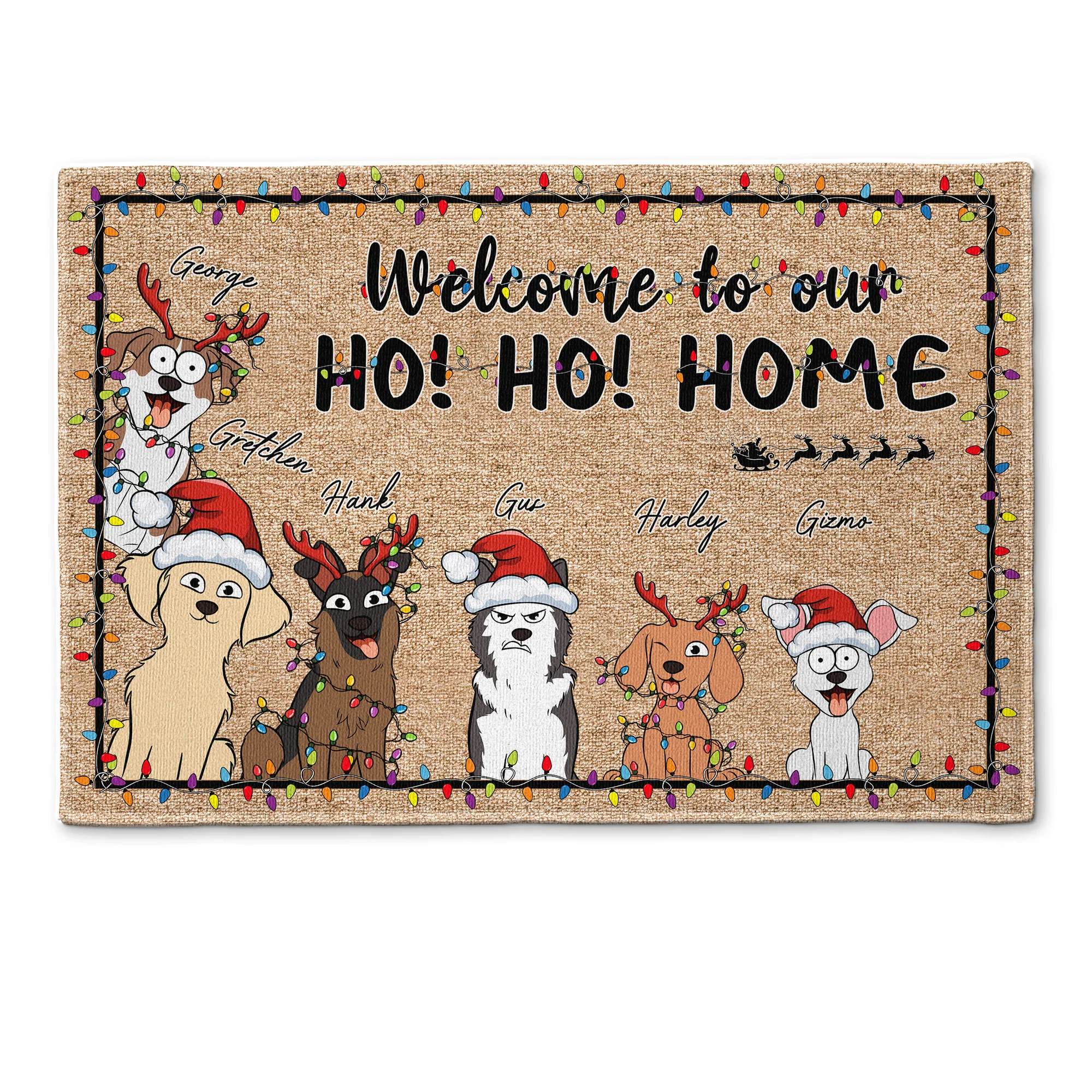 Christmas With Pets Welcome To My Ho!Ho!Home - Personalized Doormat - Image 6