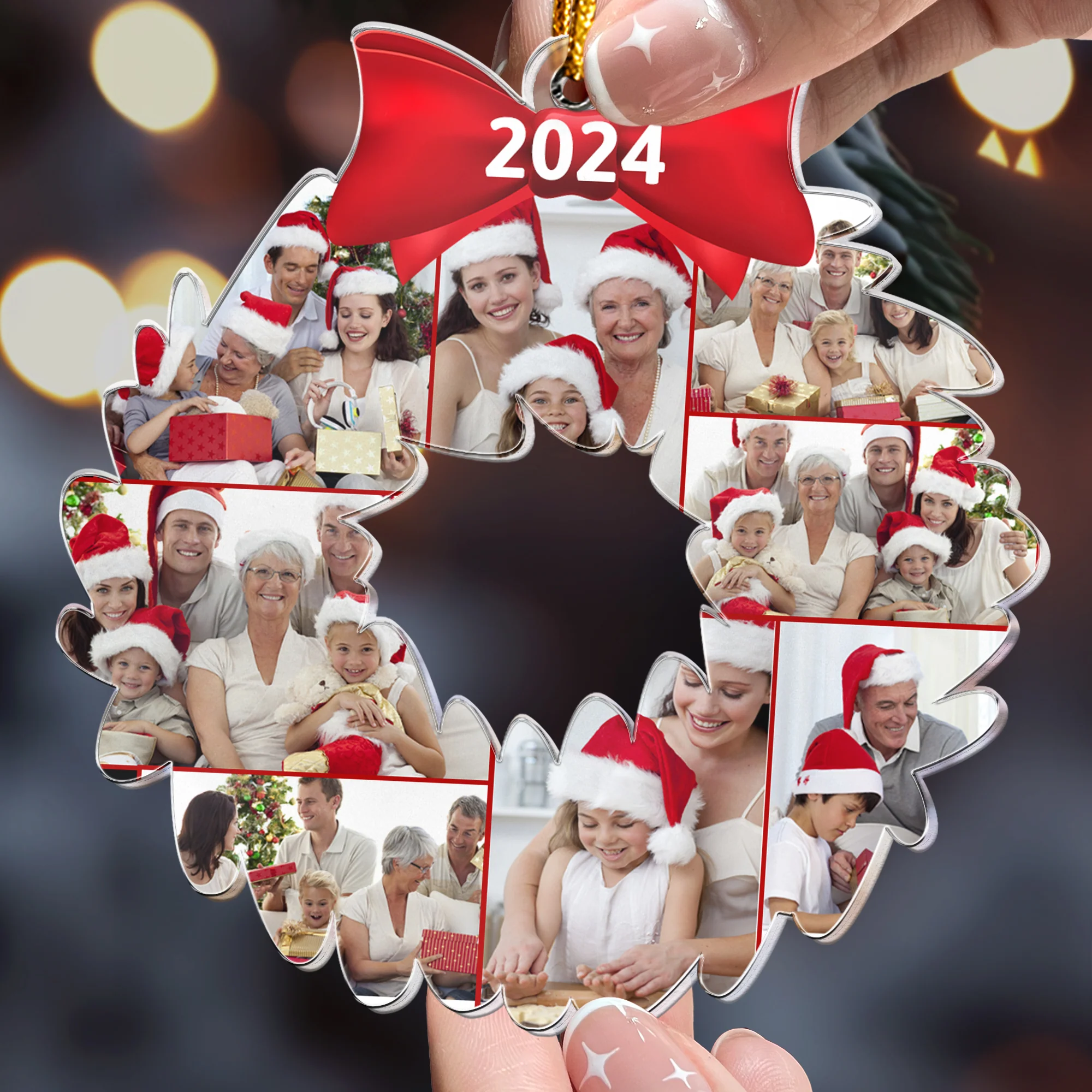 Christmas Wreath - Personalized Acrylic Photo Ornament - Image 2