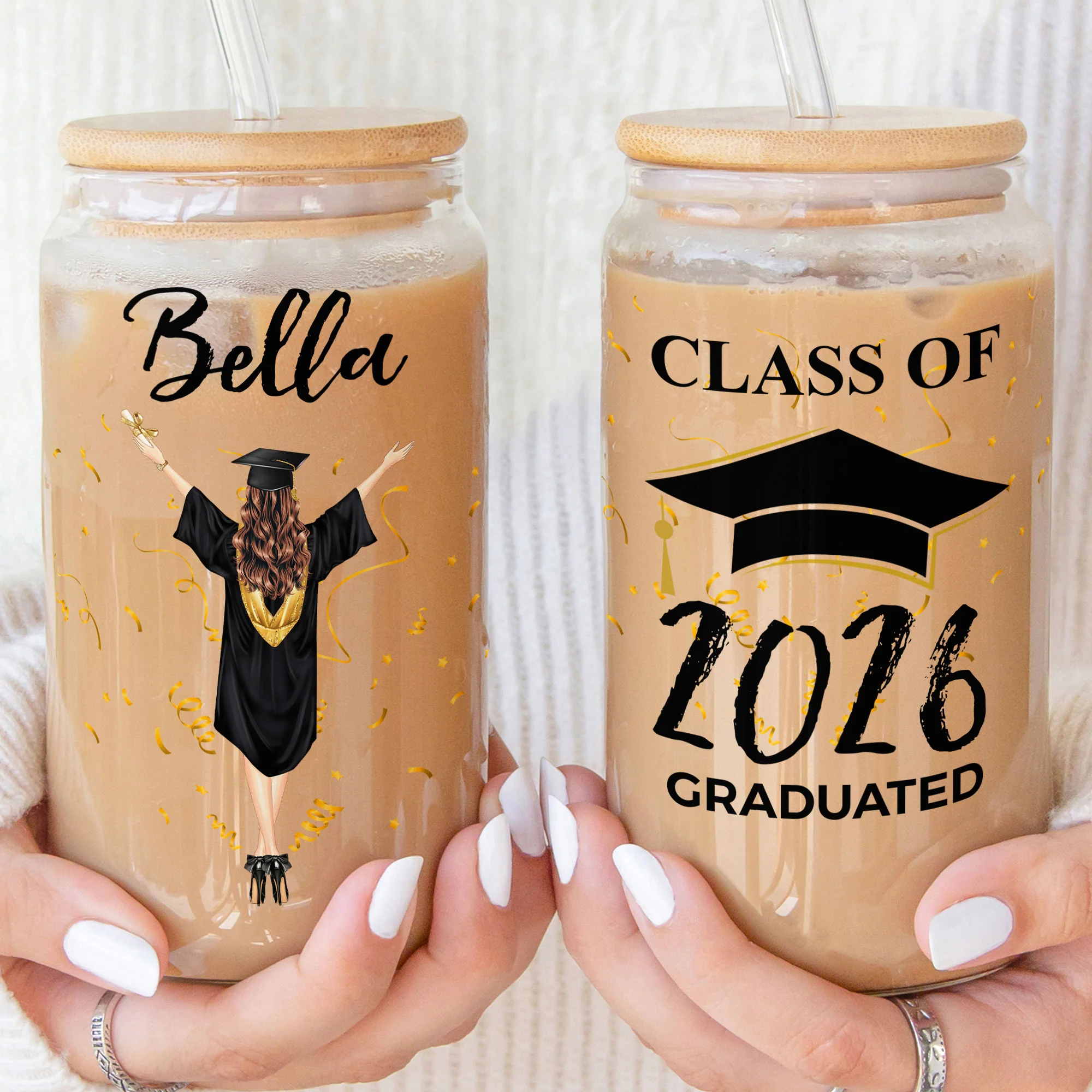 Class Of 2026 - Personalized Clear Glass Cup - Image 4
