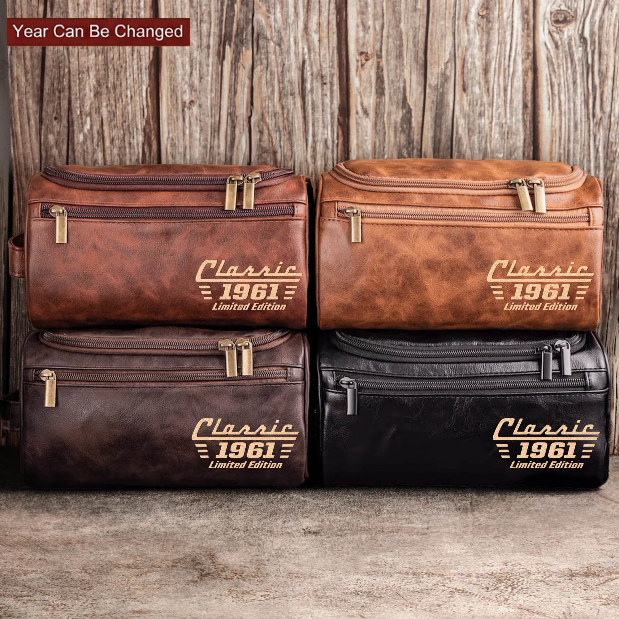 Classic Limited Edition - Father's Day, Birthday Gifts Him, Dad, Husband, Grandpa - Personalized Leather Toiletry Bag - Image 3