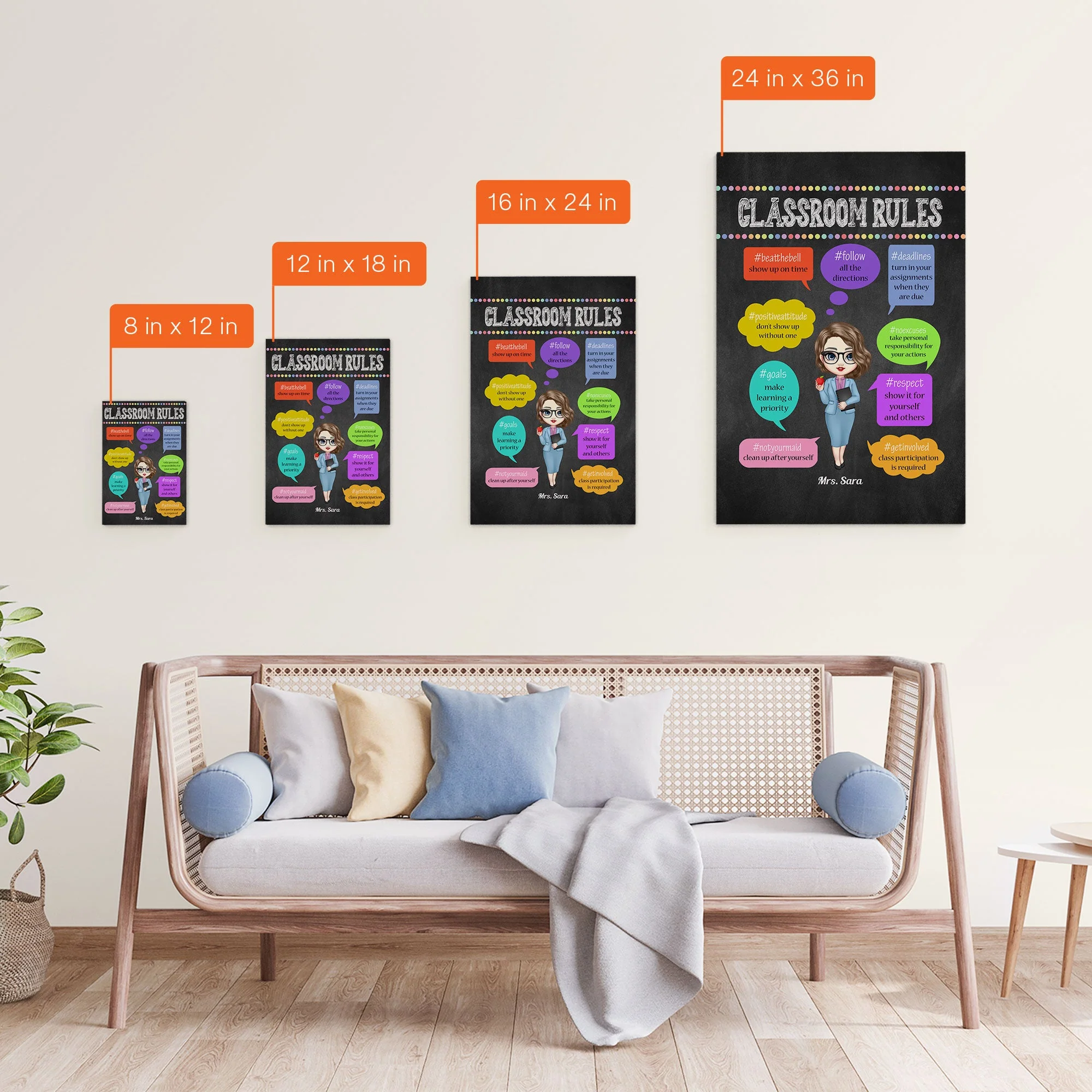 Classroom Rules - Personalized Poster/Wrapped Canvas - Image 9