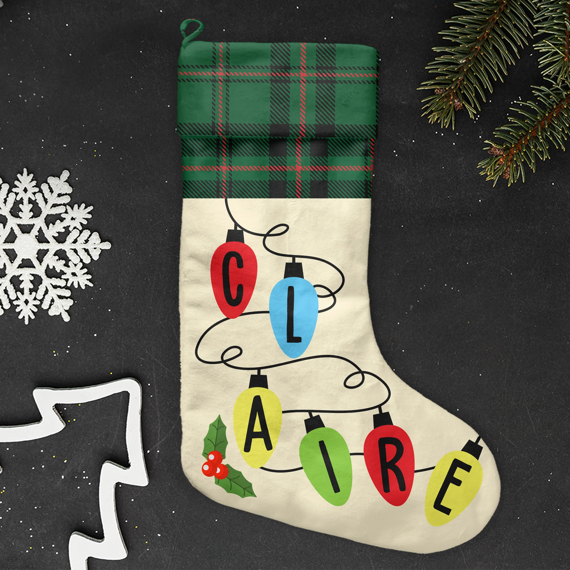 Colorful Lights - Personalized Stocking