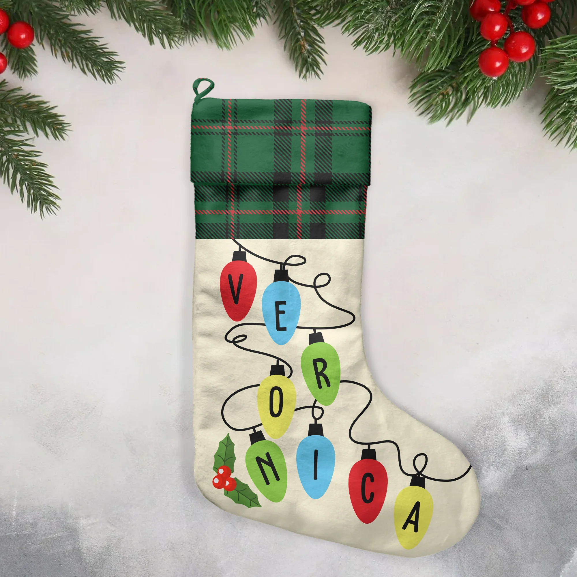 Colorful Lights - Personalized Stocking - Image 3