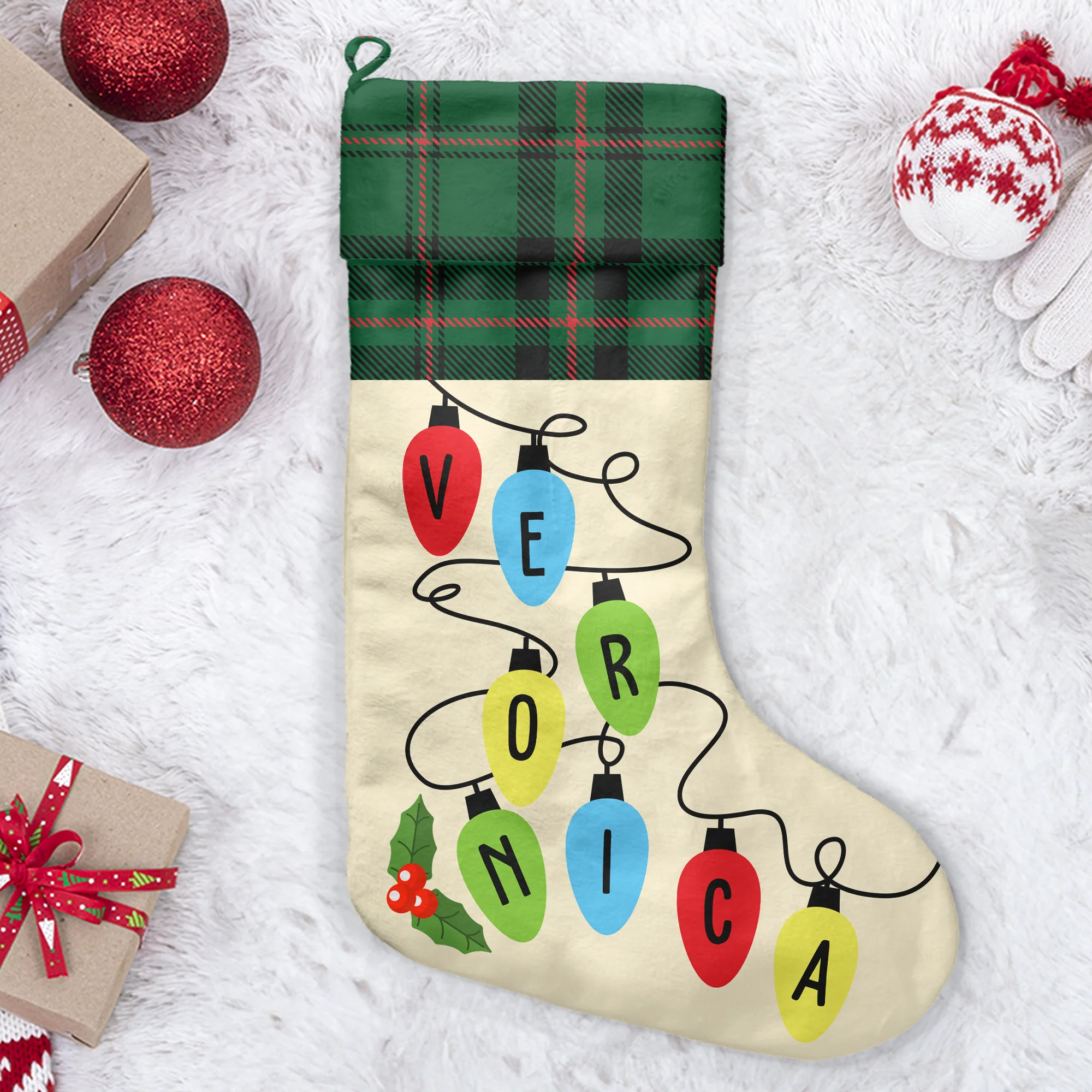 Colorful Lights - Personalized Stocking - Image 4