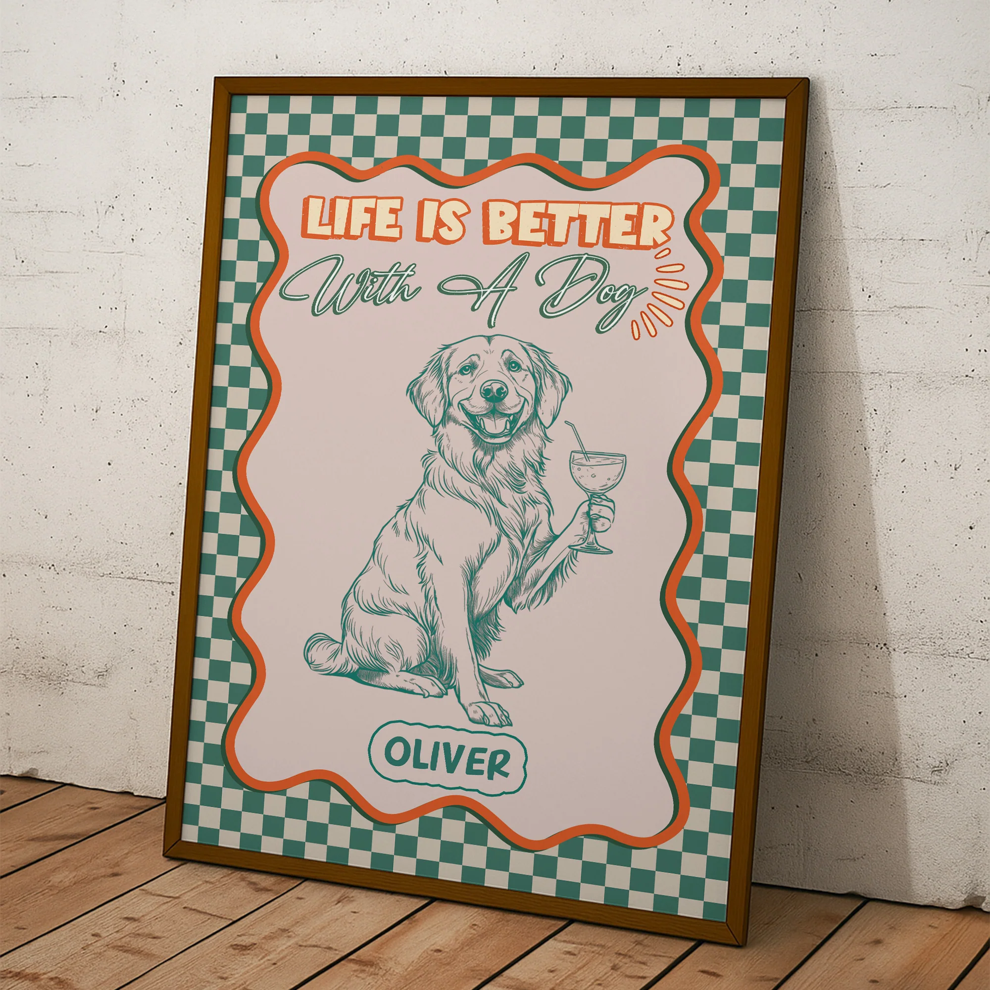Colorful Trendy Life Is Better With A Dog - Personalized Poster - Image 3