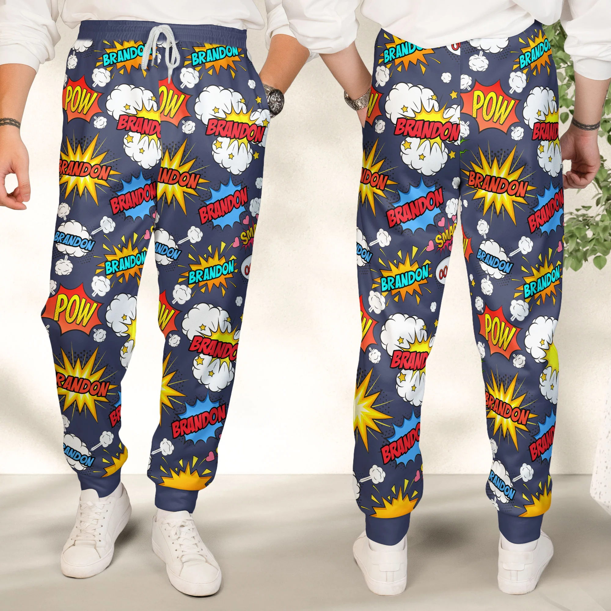 Comic Style Custom Kid Name - Personalized Sweatpants - Image 5
