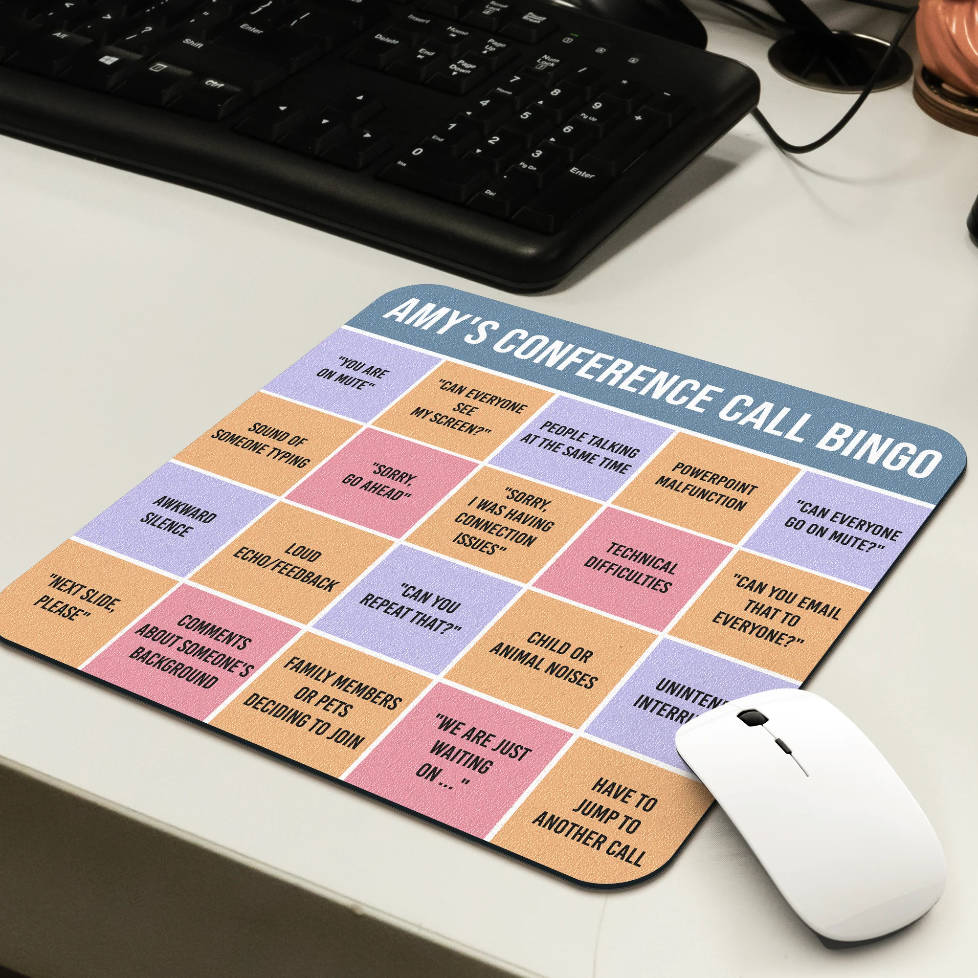 Conference Call For Work - Custom Shape Mouse Pad - Image 2