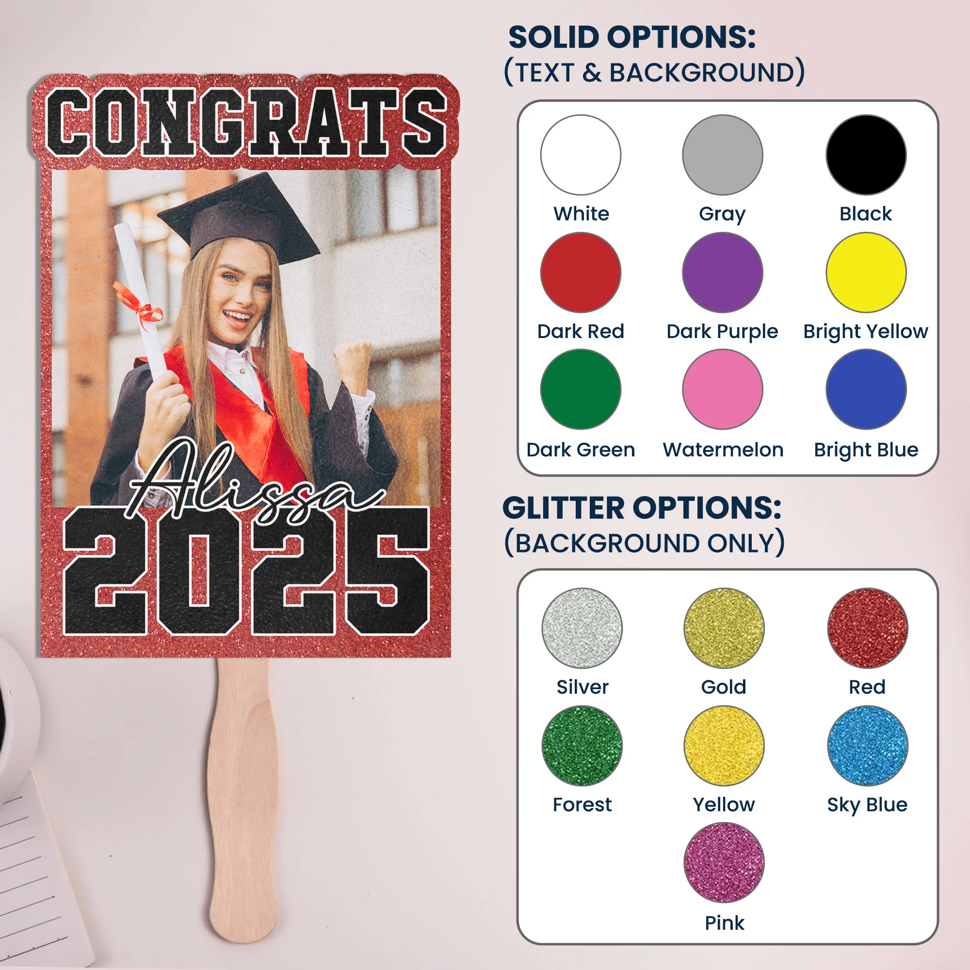 Congrats Graduation Fan Custom Photo - Custom Graduation Fan With Picture - Image 6