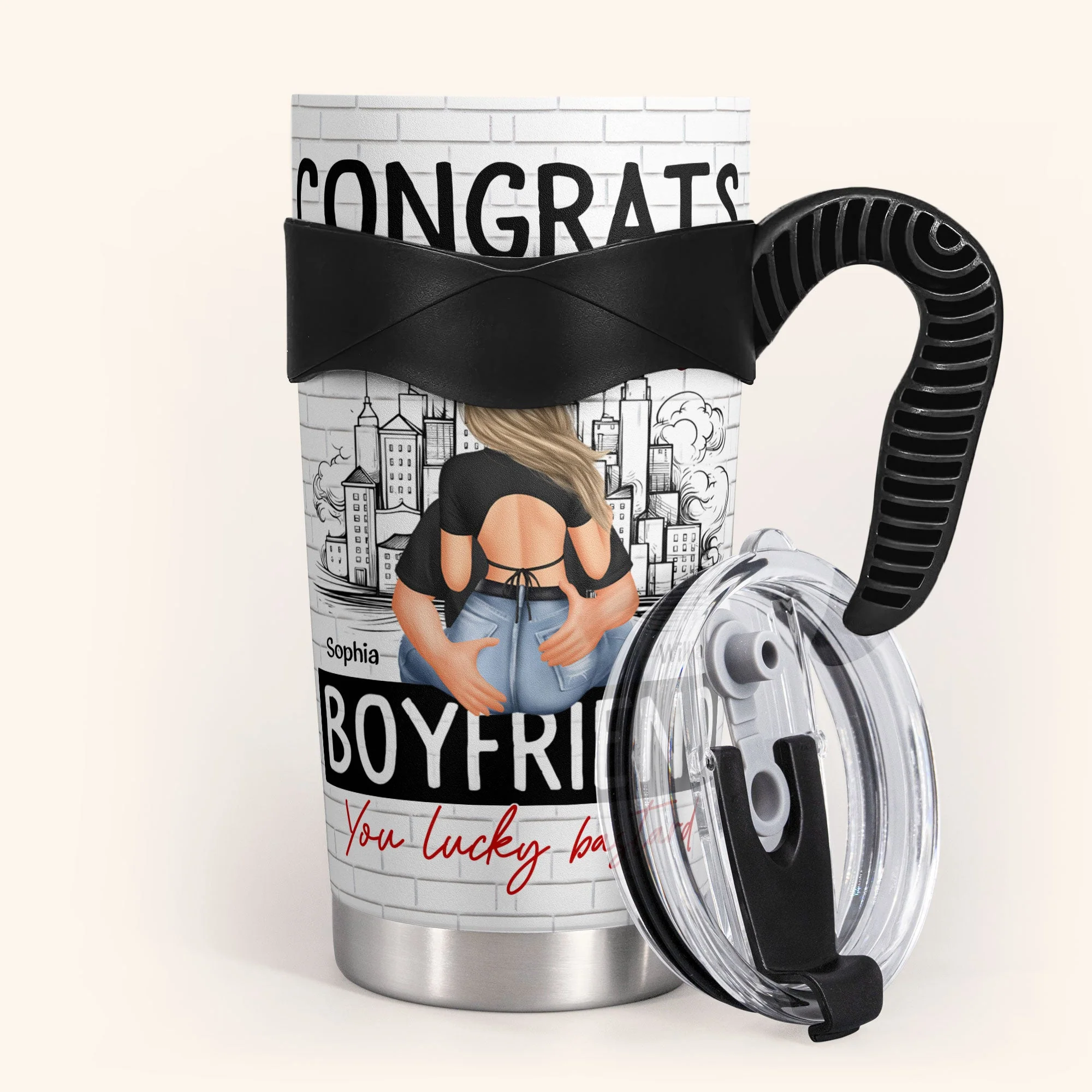 Congrats On Being My Boyfriend - Personalized Tumbler Cup - Anniversary Gifts For Men, Husband, Him, Boyfriend - Image 7