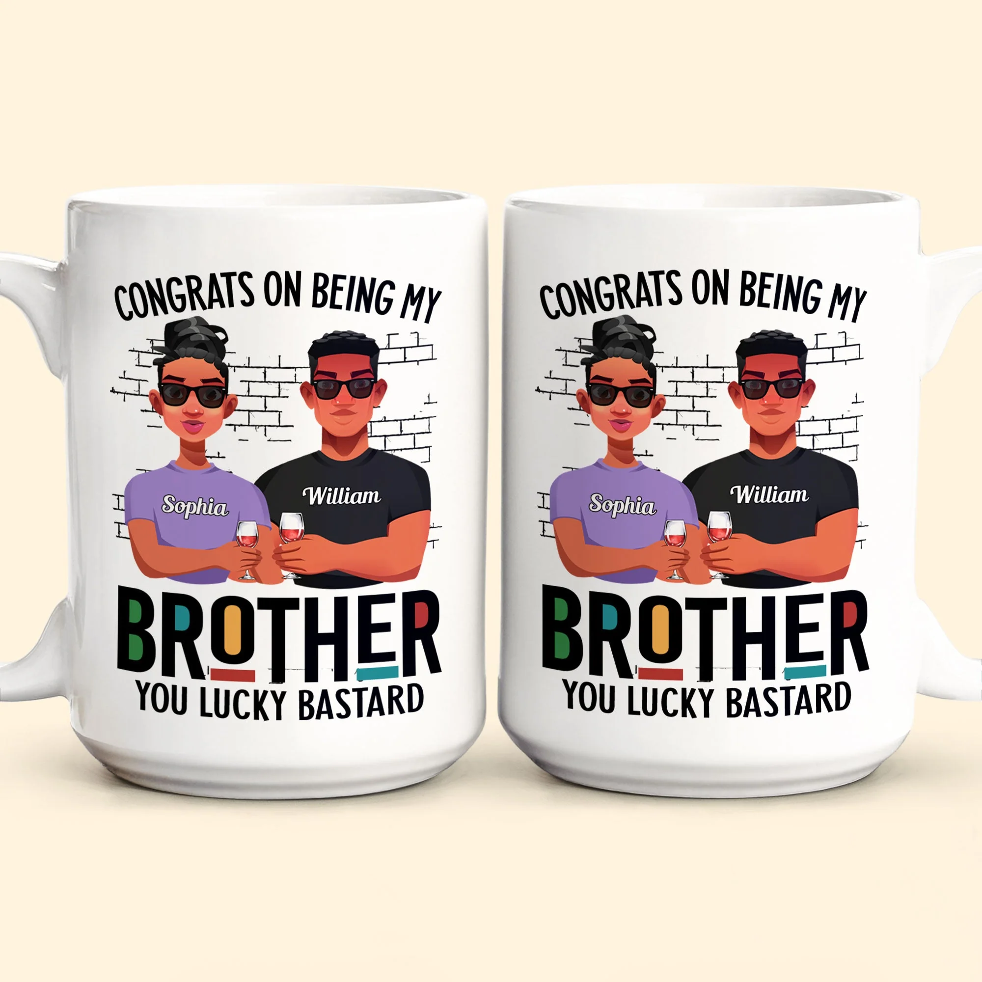 Congrats On Being My Brother - Personalized Mug - Image 2