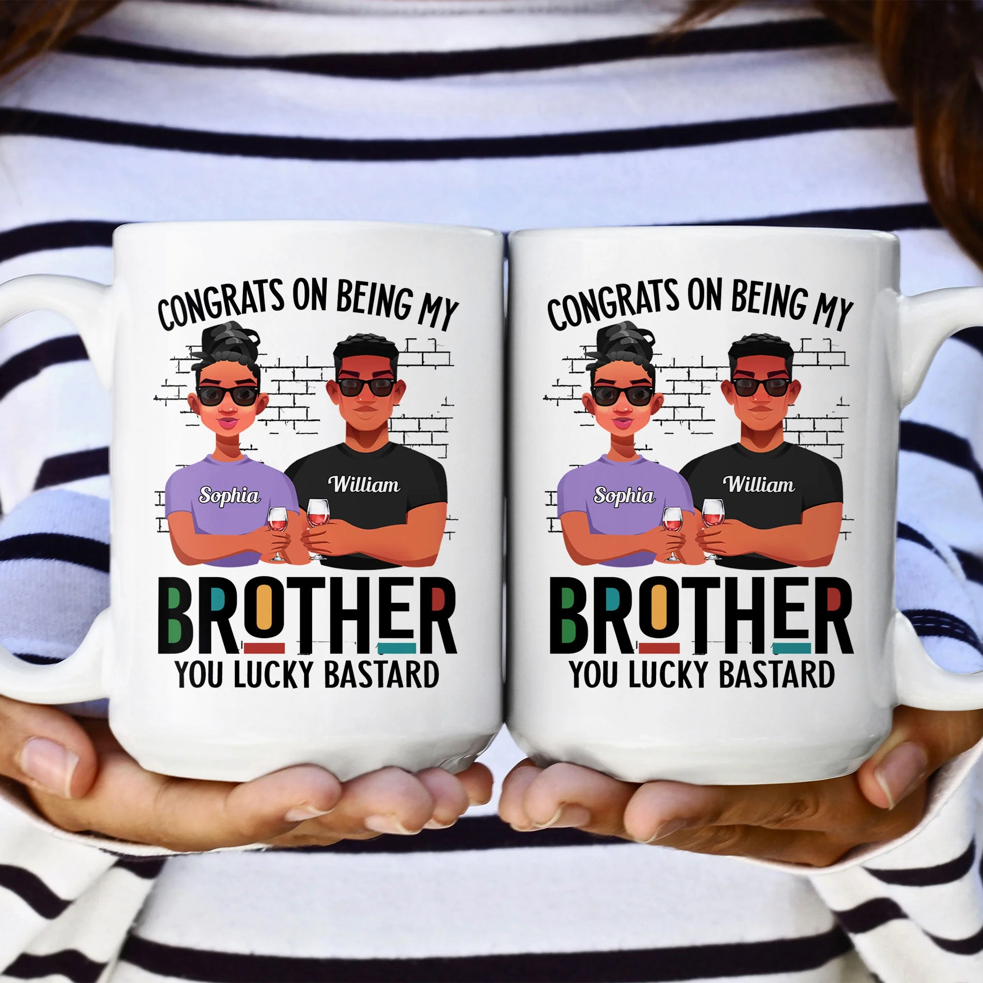 Congrats On Being My Brother - Personalized Mug - Image 8