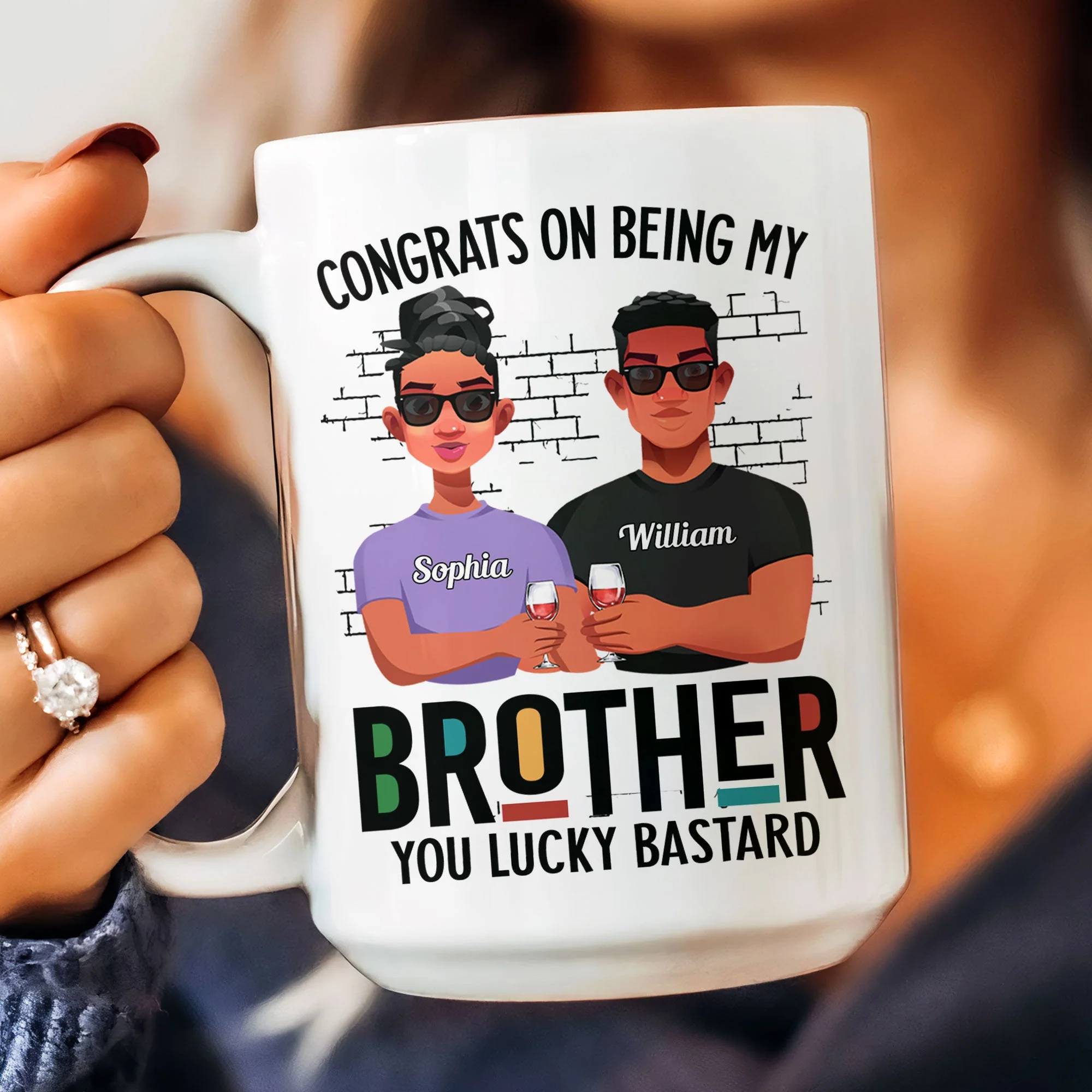 Congrats On Being My Brother - Personalized Mug - Image 9