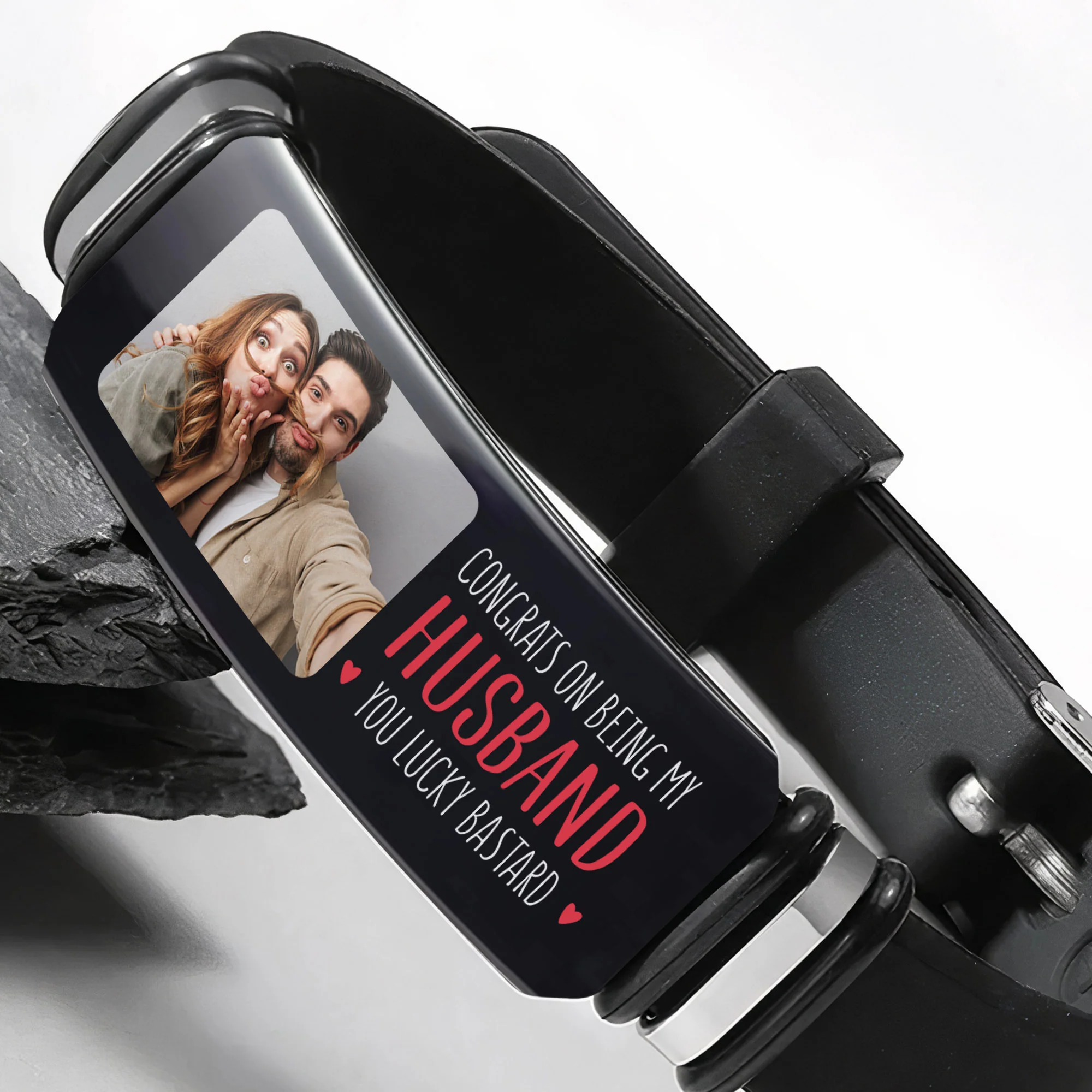 Congrats On Being My Husband/ Boyfriend  - Personalized Photo Bracelet - Image 5