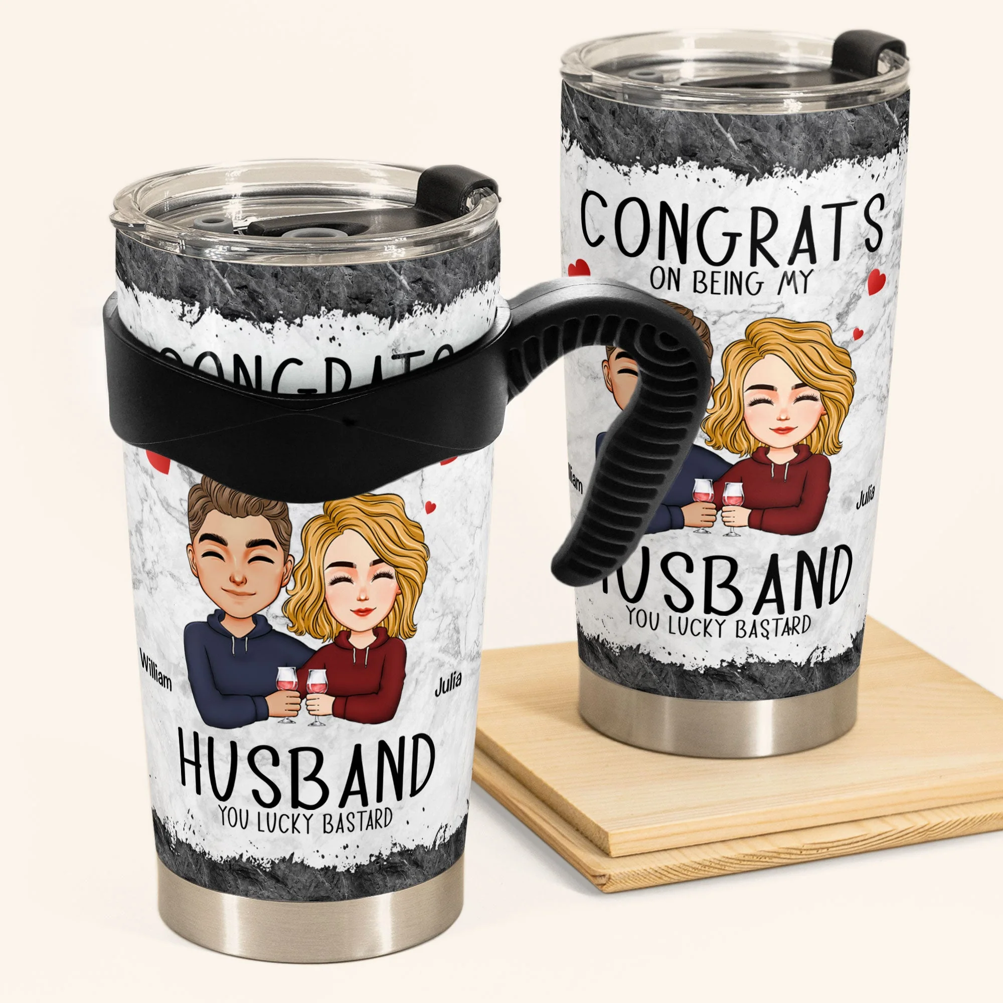 Congrats On Being My Husband/ Boyfriend - Personalized Tumbler Cup - Image 2