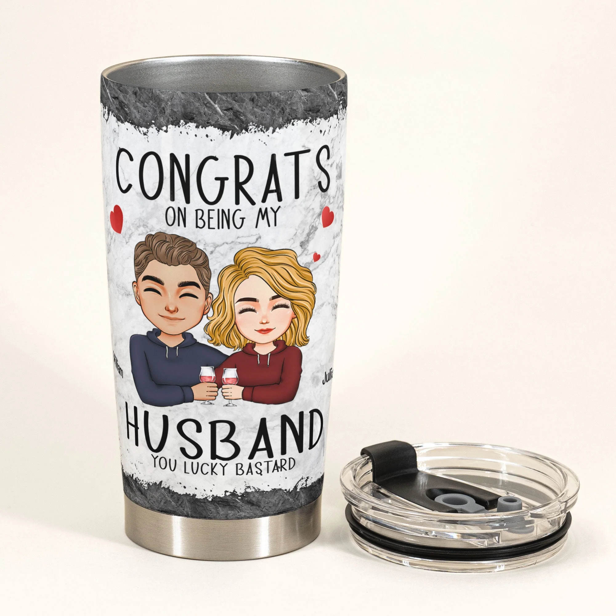 Congrats On Being My Husband/ Boyfriend - Personalized Tumbler Cup - Image 3