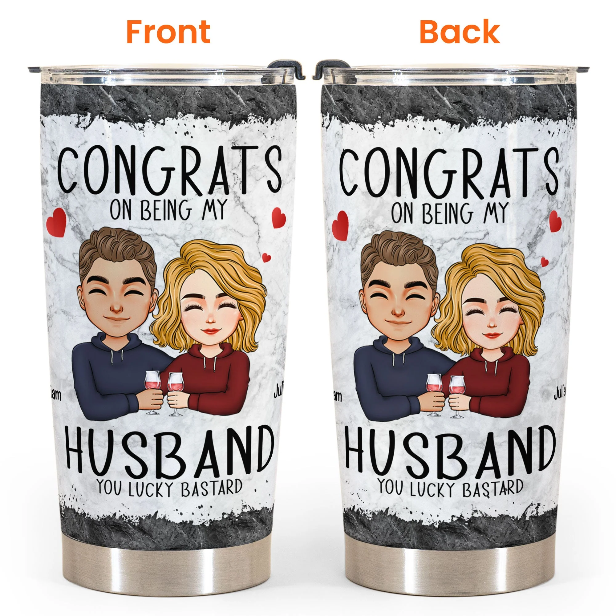 Congrats On Being My Husband/ Boyfriend - Personalized Tumbler Cup - Image 4