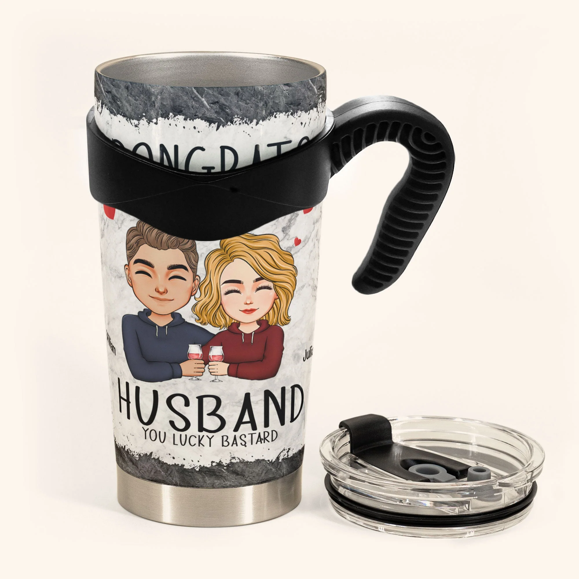 Congrats On Being My Husband/ Boyfriend - Personalized Tumbler Cup - Image 5