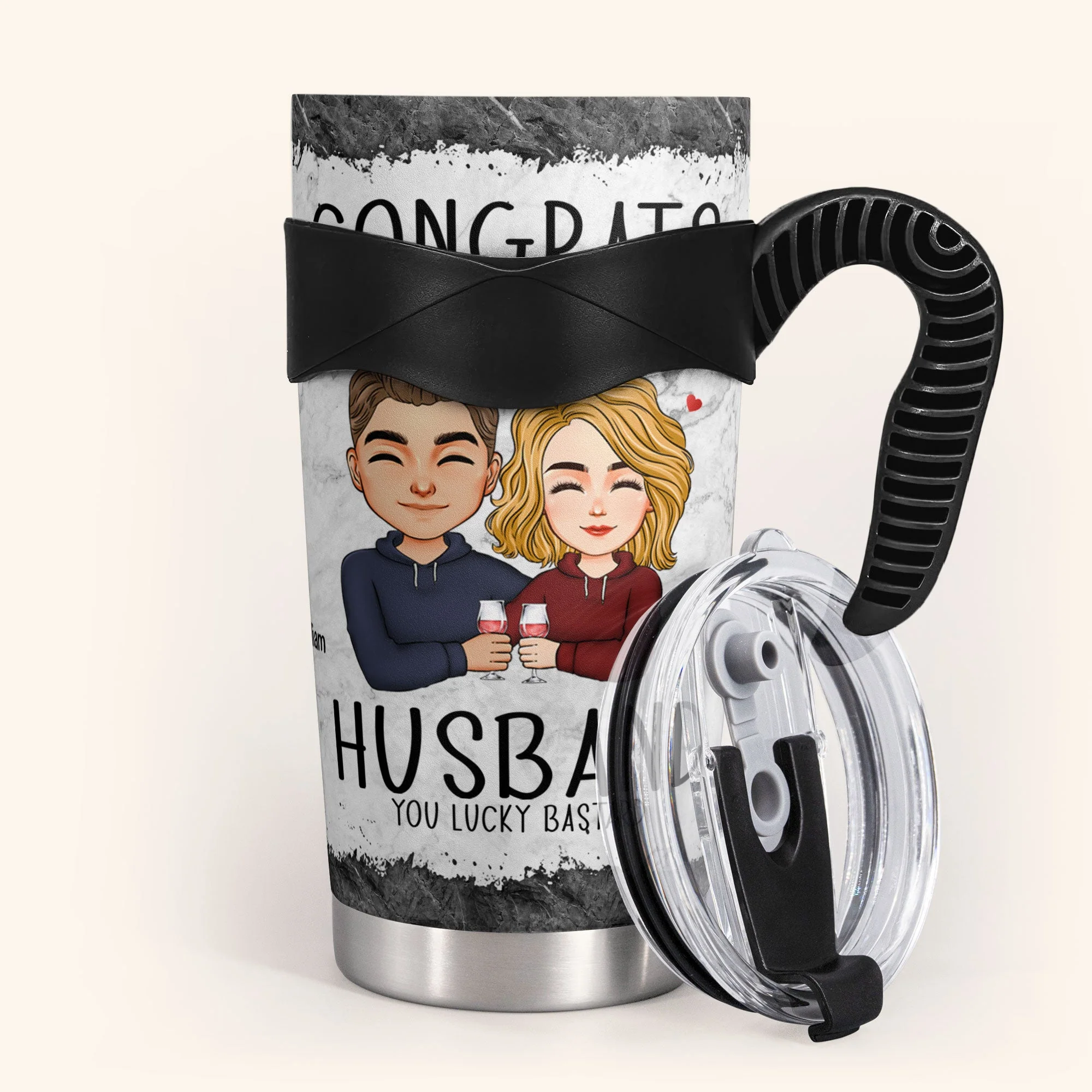 Congrats On Being My Husband/ Boyfriend - Personalized Tumbler Cup - Image 6