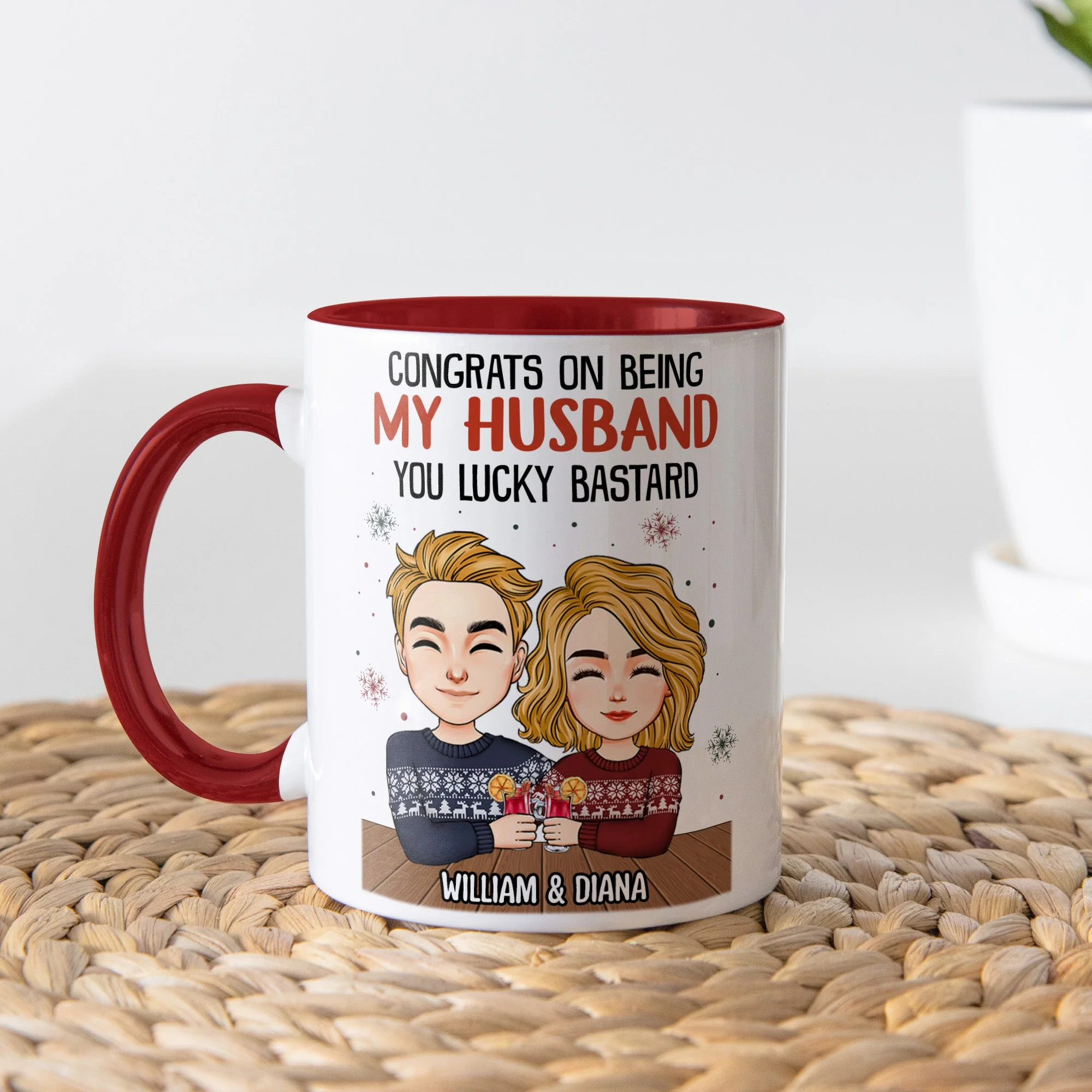 Congrats On Being My Husband - Personalized Accent Mug - Image 3