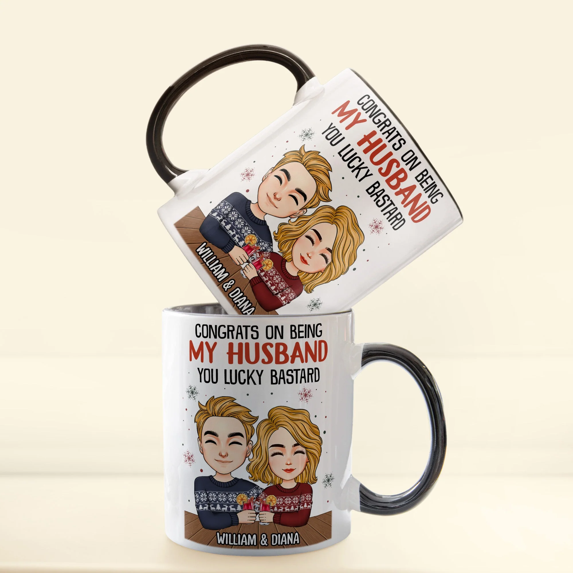 Congrats On Being My Husband - Personalized Accent Mug - Image 4