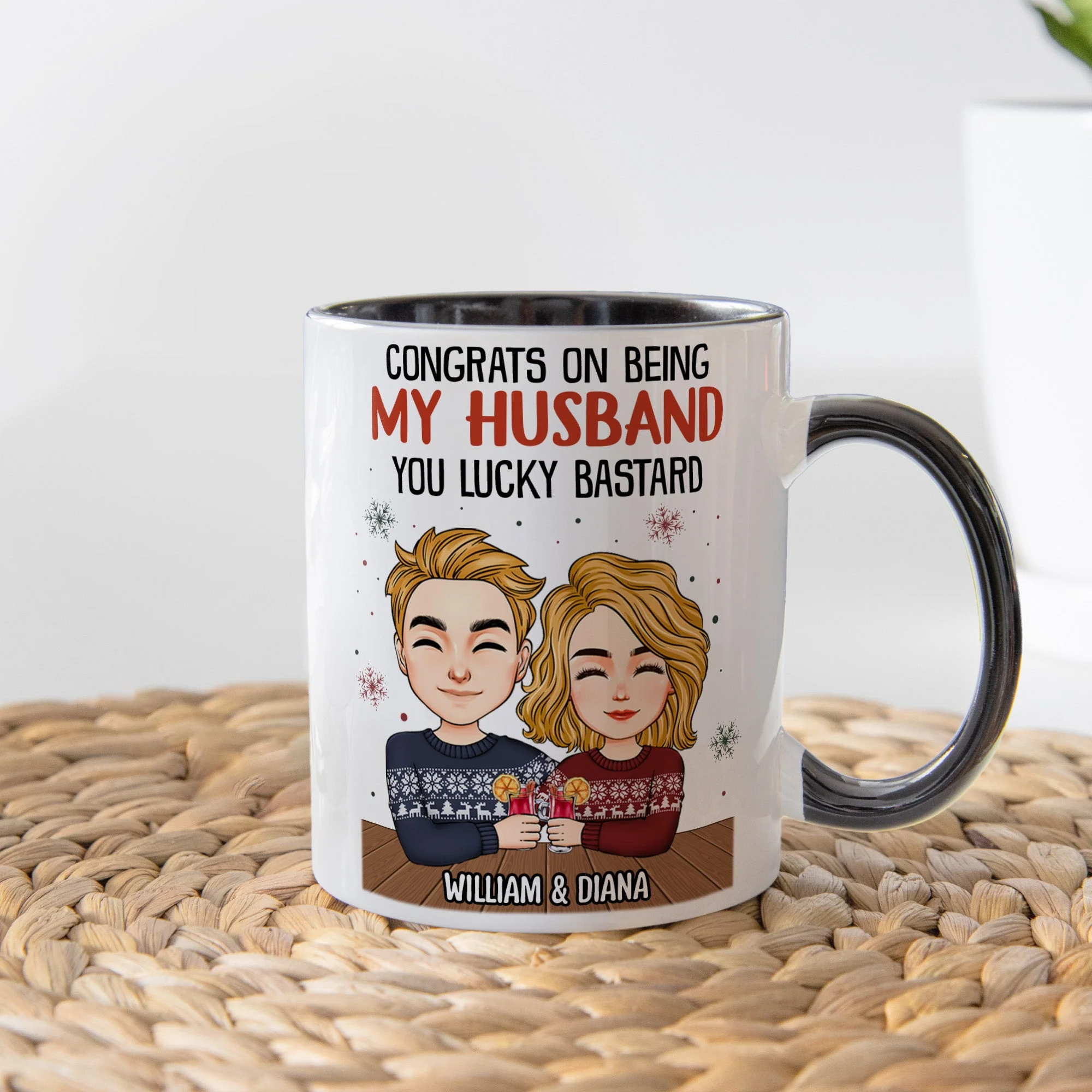 Congrats On Being My Husband - Personalized Accent Mug - Image 5