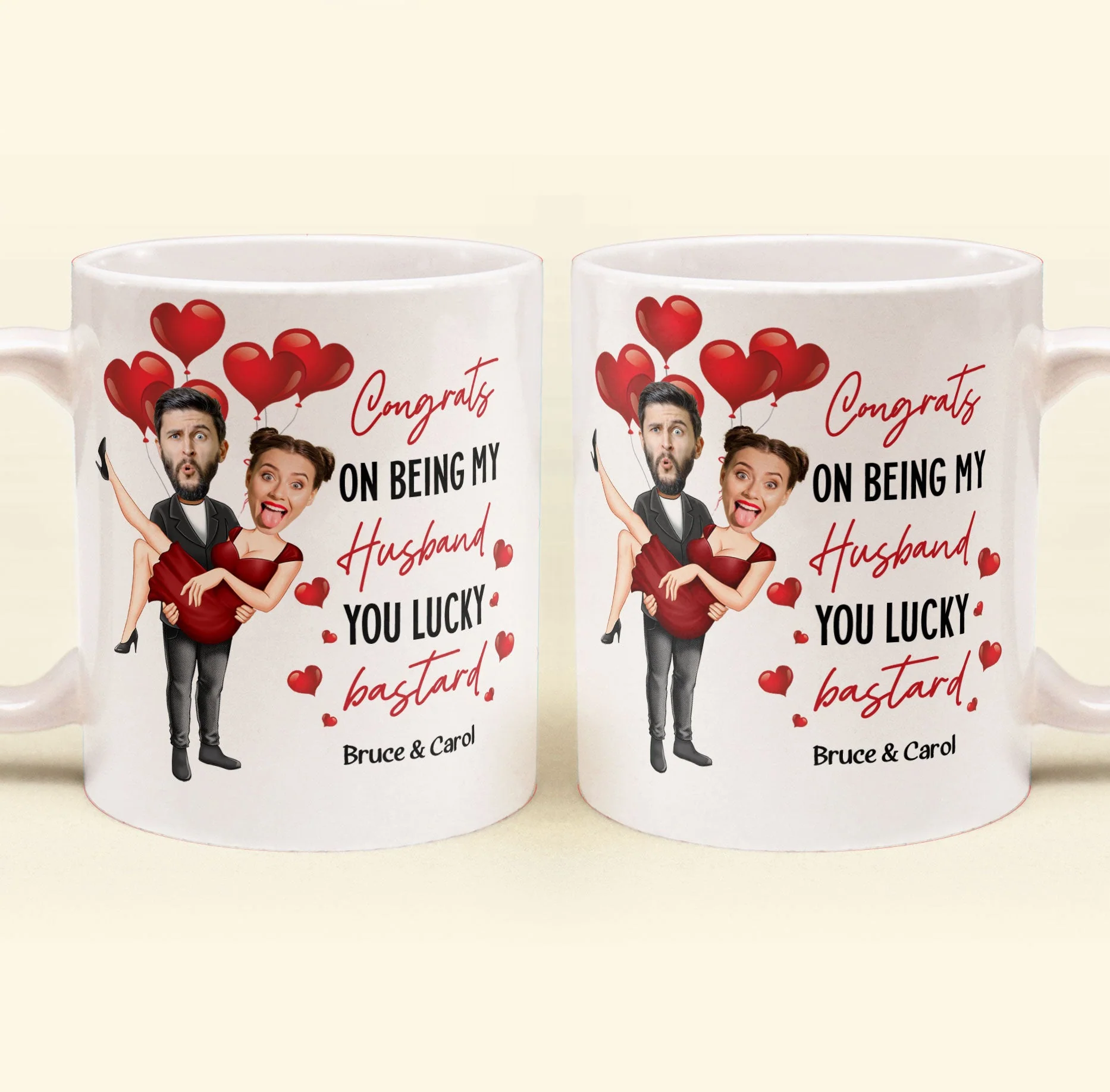Congrats On Being My Husband You Lucky Bastard - Personalized Photo Mug - Image 2