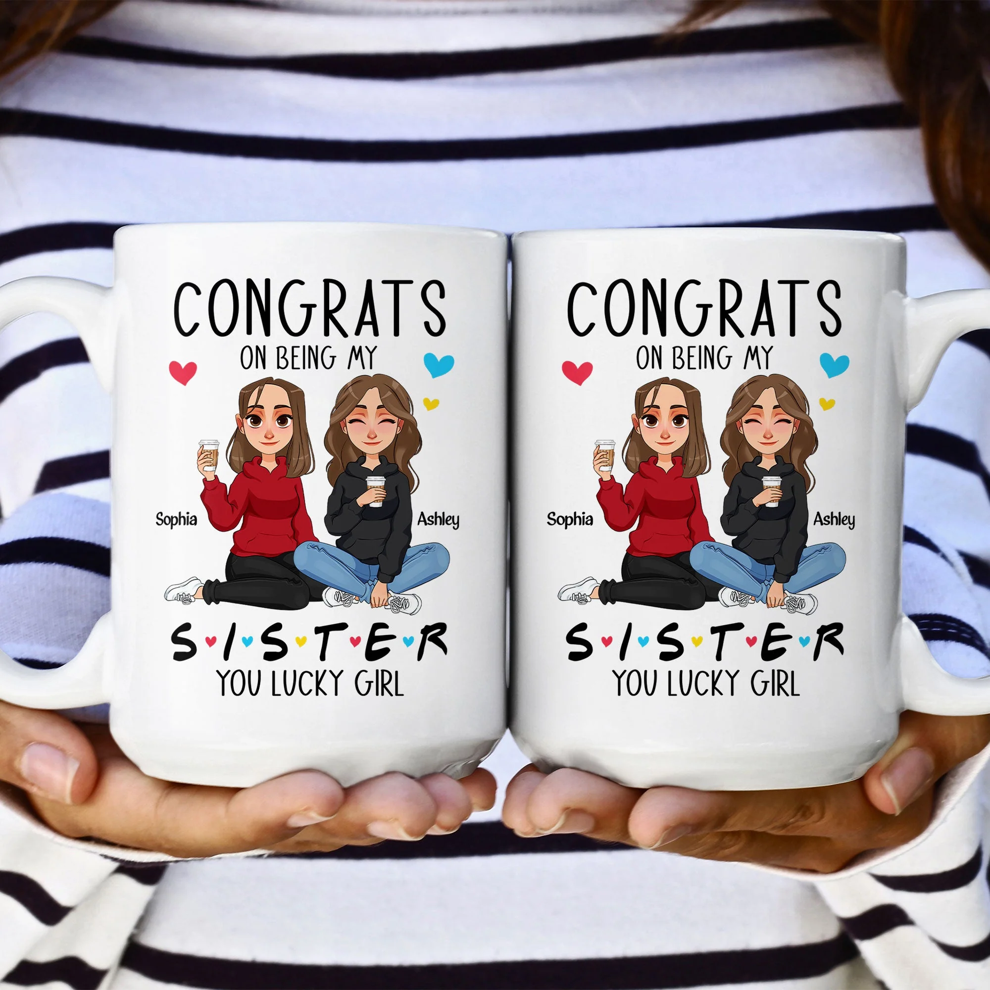 Congrats On Being My Sister - New Version - Personalized Mug - Image 8