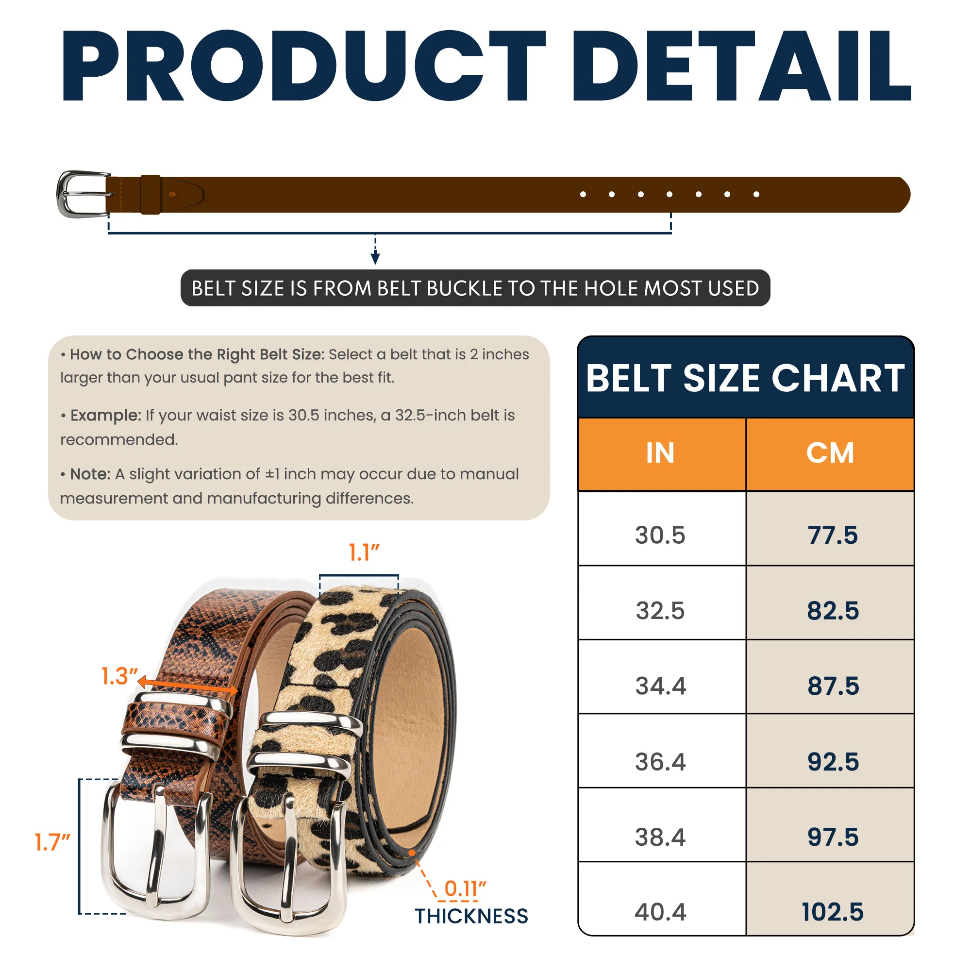Congrats On Being My Smokin' Hot Wife - Personalized Animal Print Leather Belt - Image 5