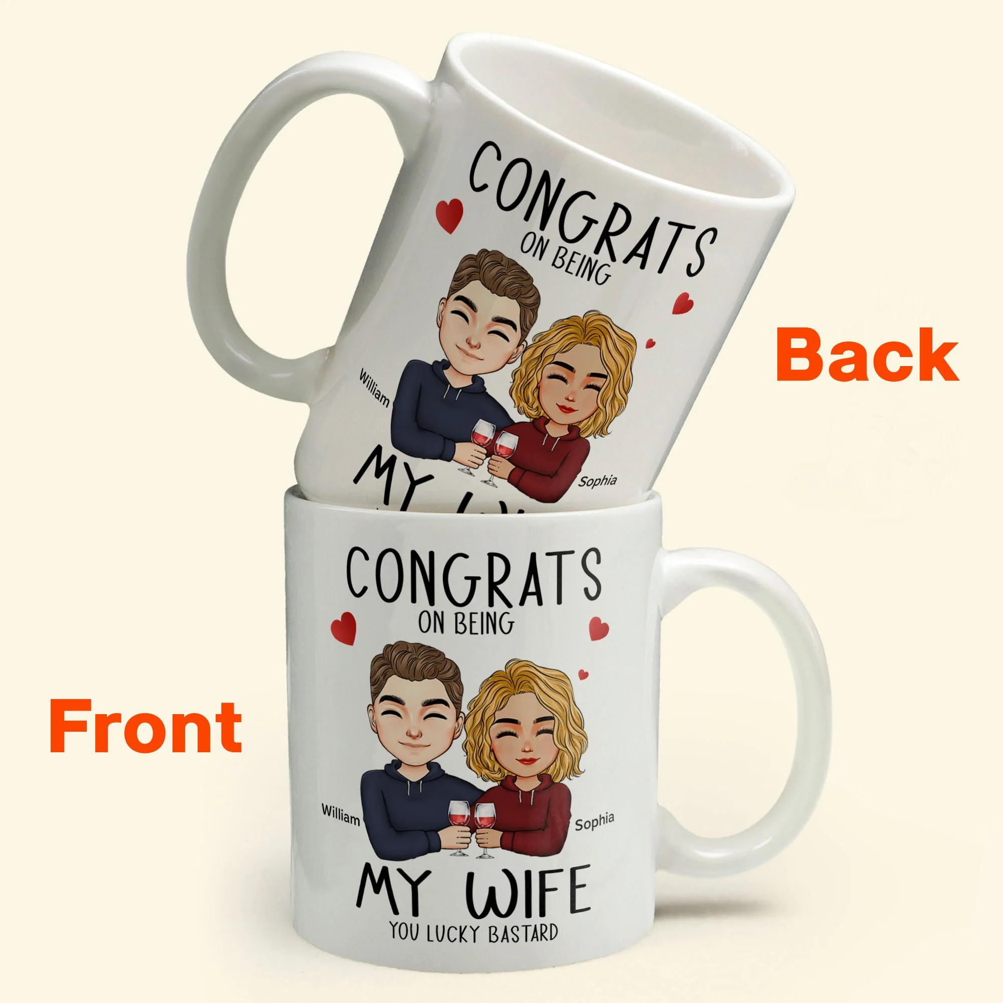 Congrats On Being My Wife/Girlfriend- Personalized Mug - Image 2