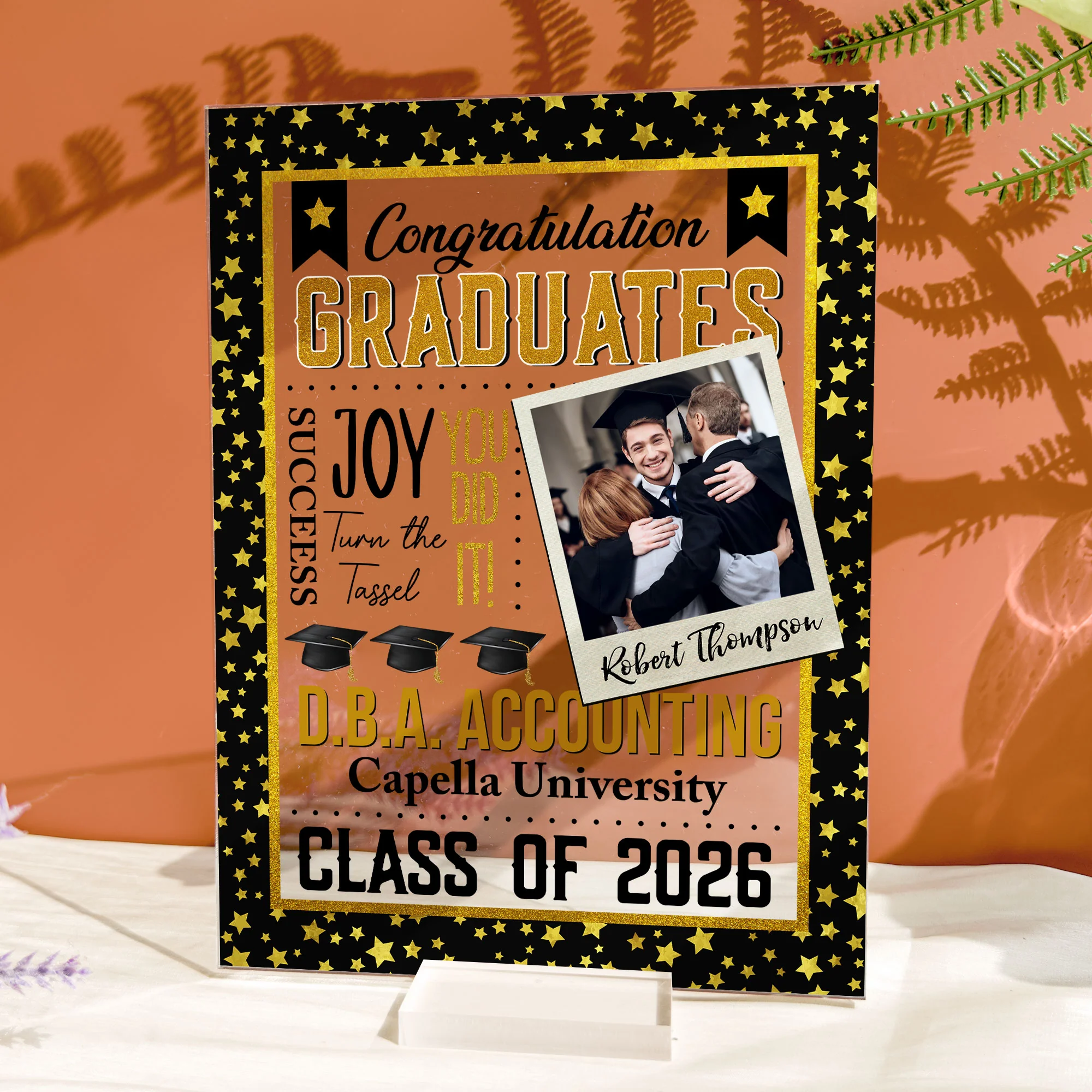 Congratulation Graduates - Personalized Acrylic Photo Plaque - Image 3