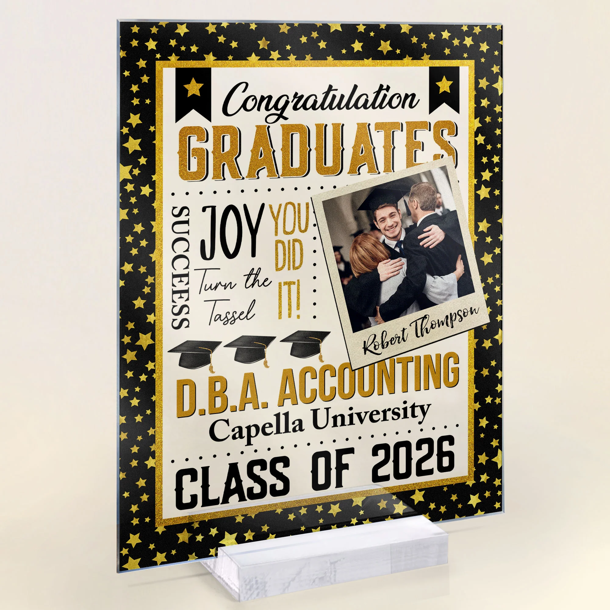 Congratulation Graduates - Personalized Acrylic Photo Plaque - Image 4