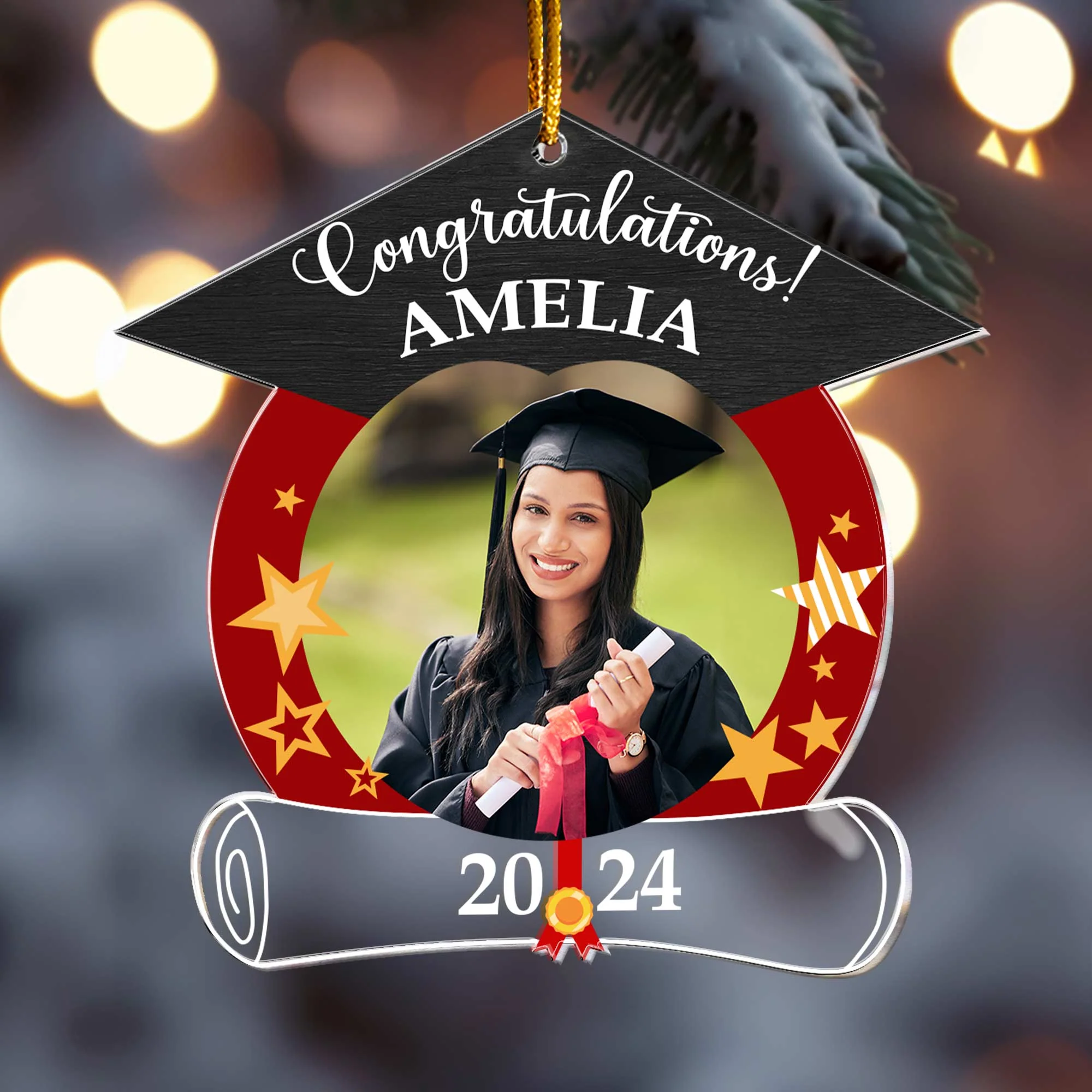 Congratulations Graduation - Personalized Acrylic Photo Ornament - Image 5