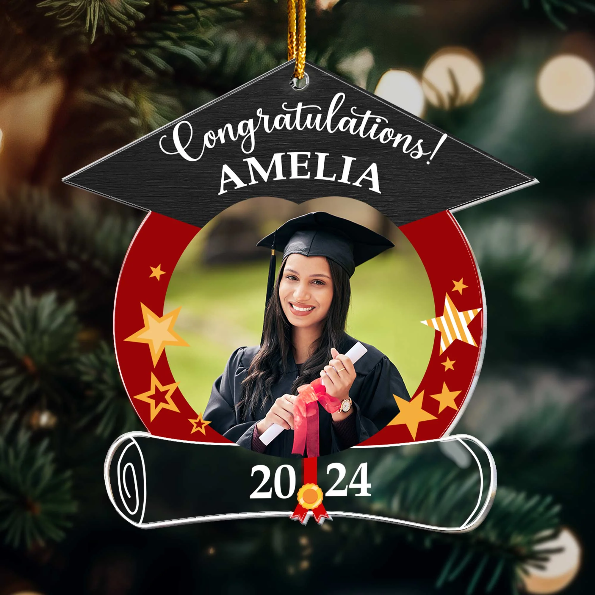 Congratulations Graduation - Personalized Acrylic Photo Ornament - Image 6