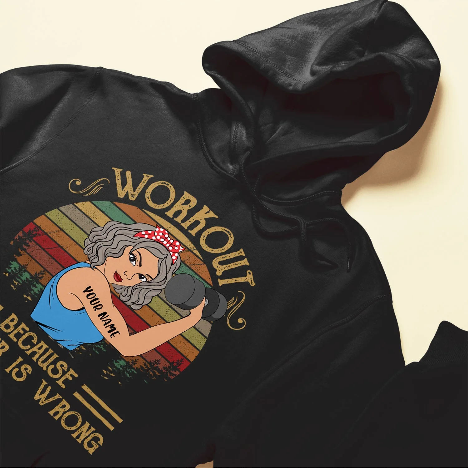 Workout Because Murder Is Wrong - Personalized Shirt - Gift For Gymers - Strong Woman - Image 6