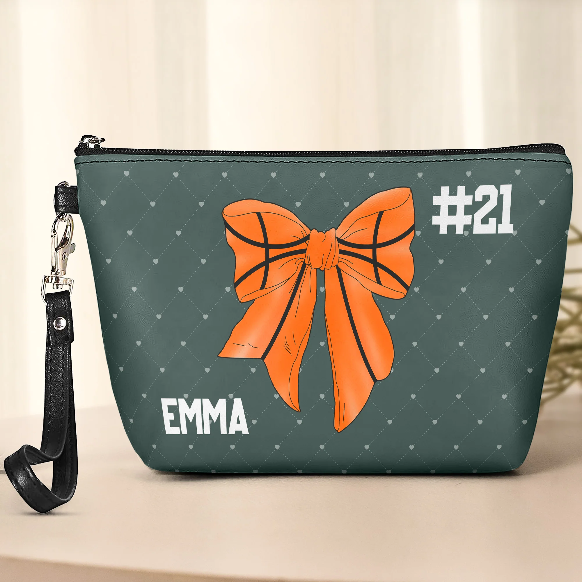 Coquette Bow Basketball - Personalized Cosmetic Bag - Image 2