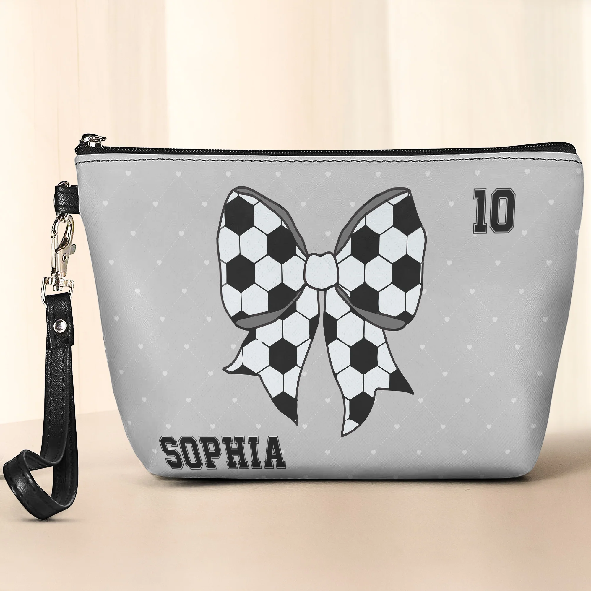 Coquette Bow Soccer - Personalized Cosmetic Bag - Image 2