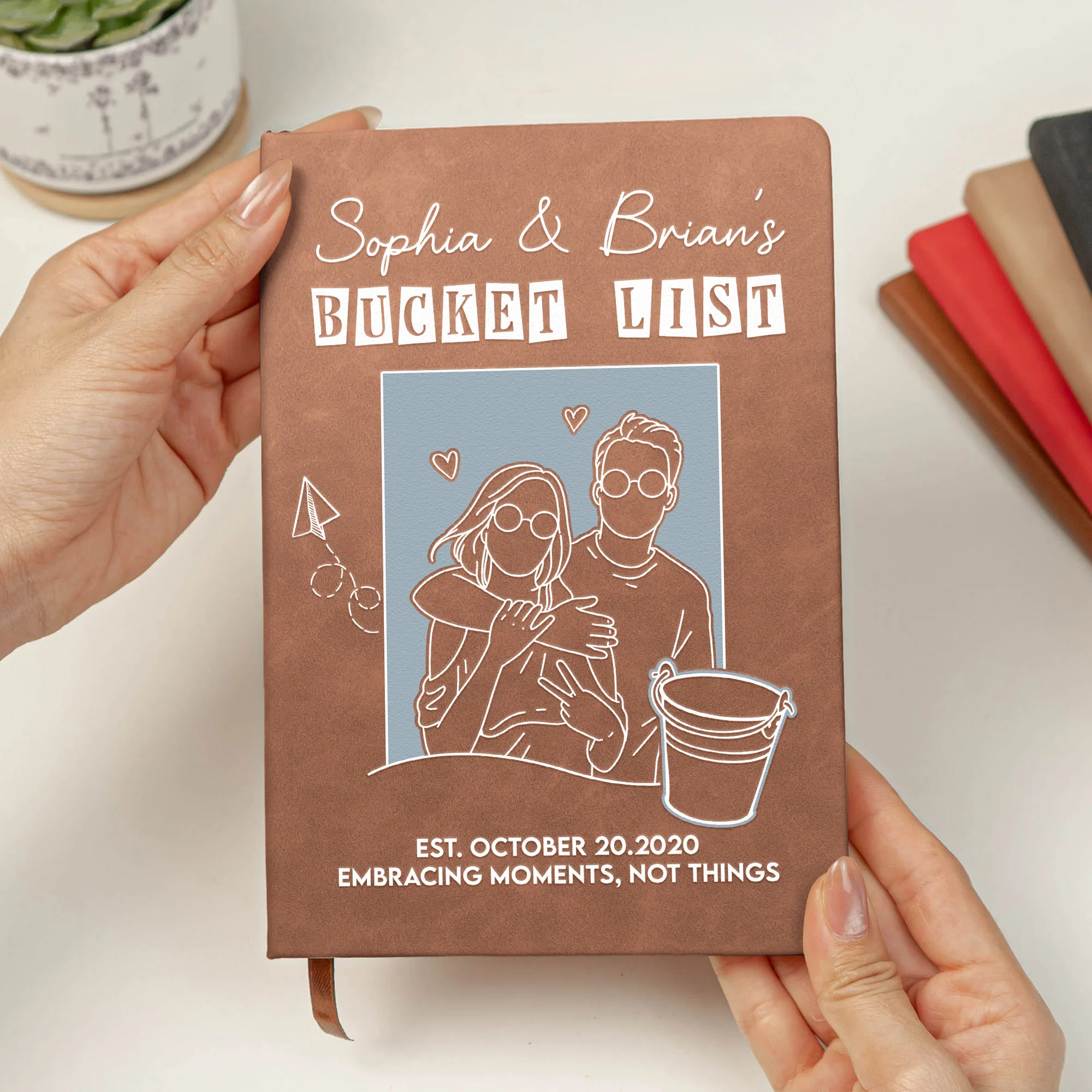 Couple Bucket List - Personalized Leather Journal - Image 6
