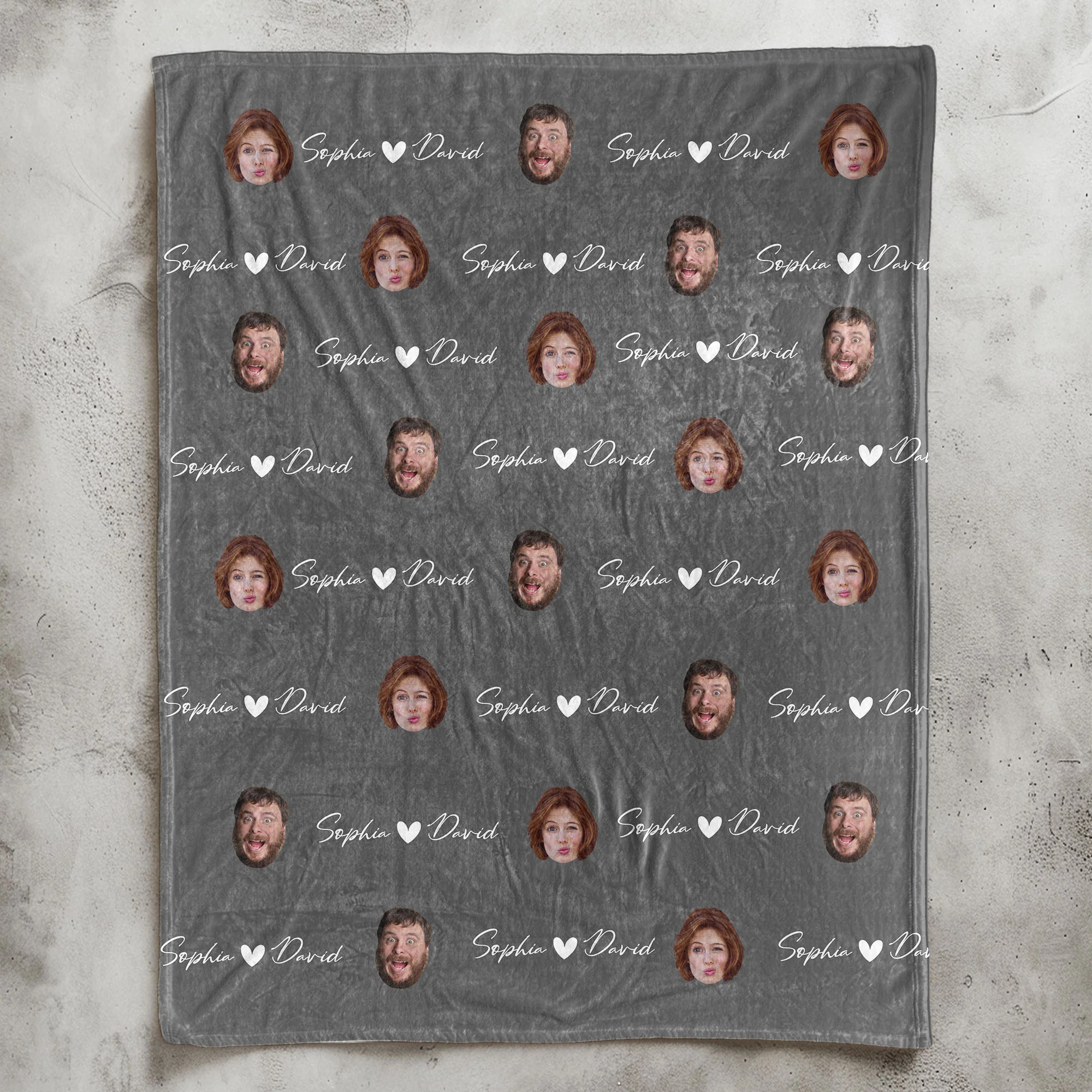 Couple Custom Name & Face - Personalized Photo Blanket - Image 8