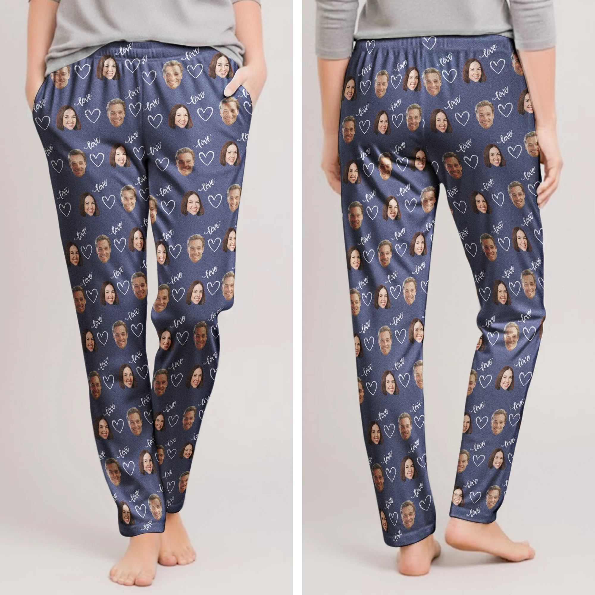 Couple, Family, Matching Pants - Personalized Photo Lounge Pants With Pockets - Image 6