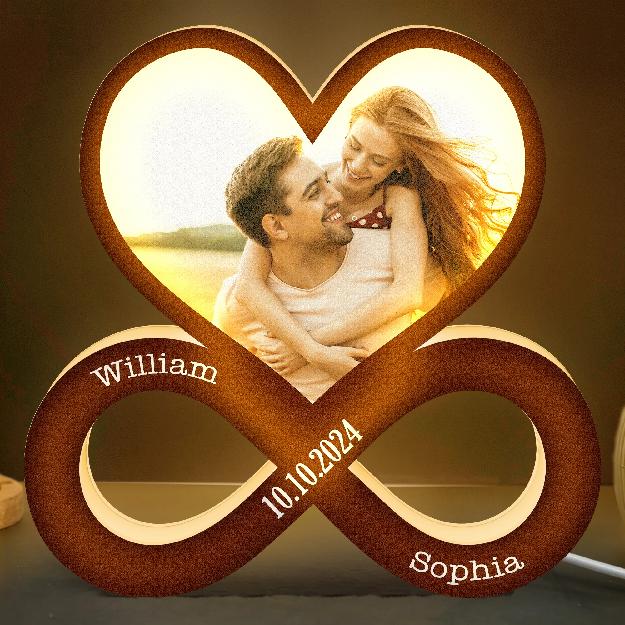 Couple Heart Infinity - Personalized Photo Light Box - Image 2