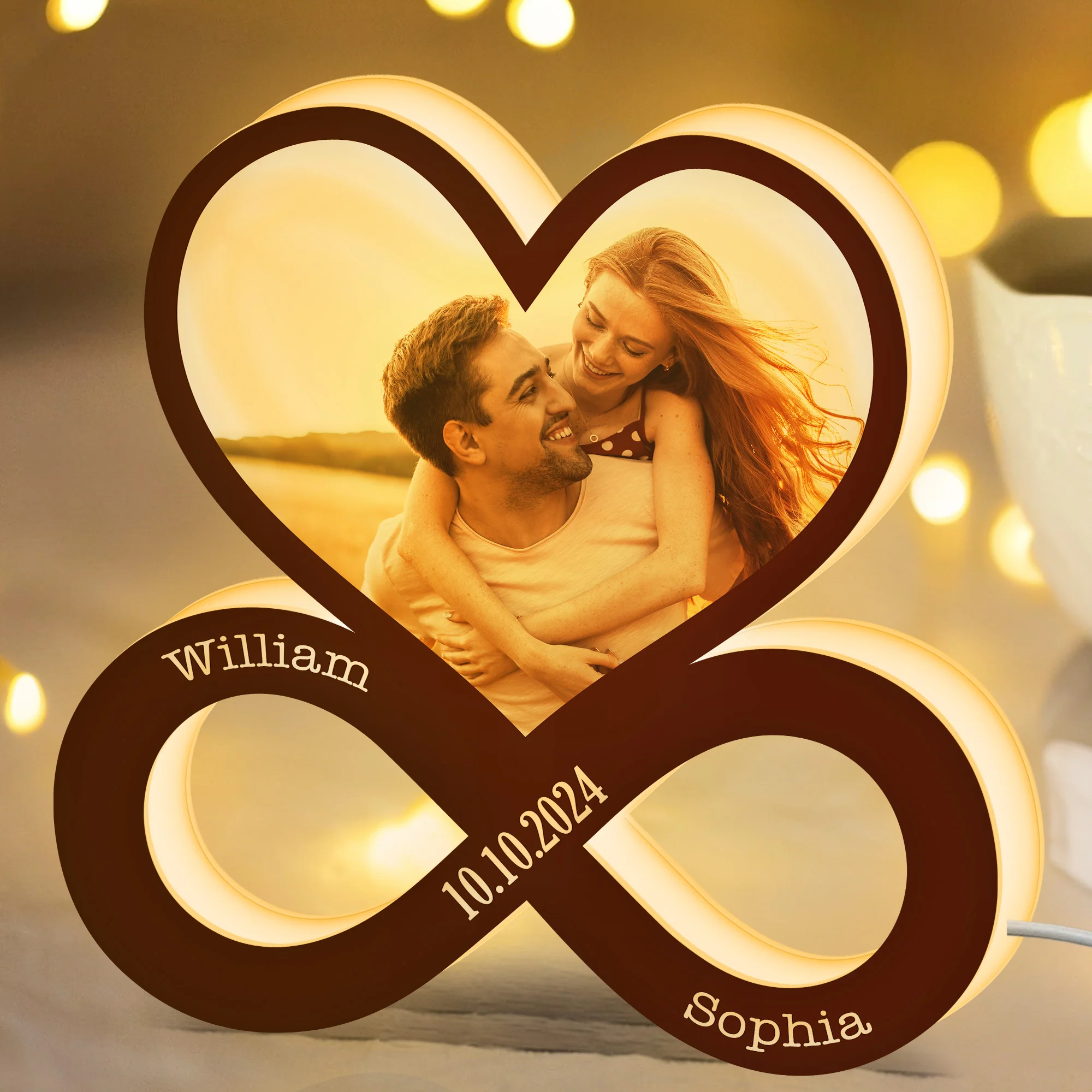 Couple Heart Infinity - Personalized Photo Light Box - Image 5