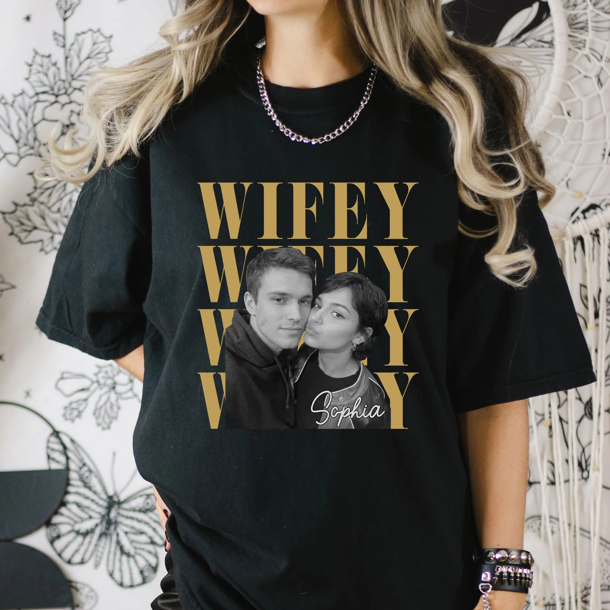 Couple Hubby Wifey Custom Photo - Personalized Shirt - Image 4