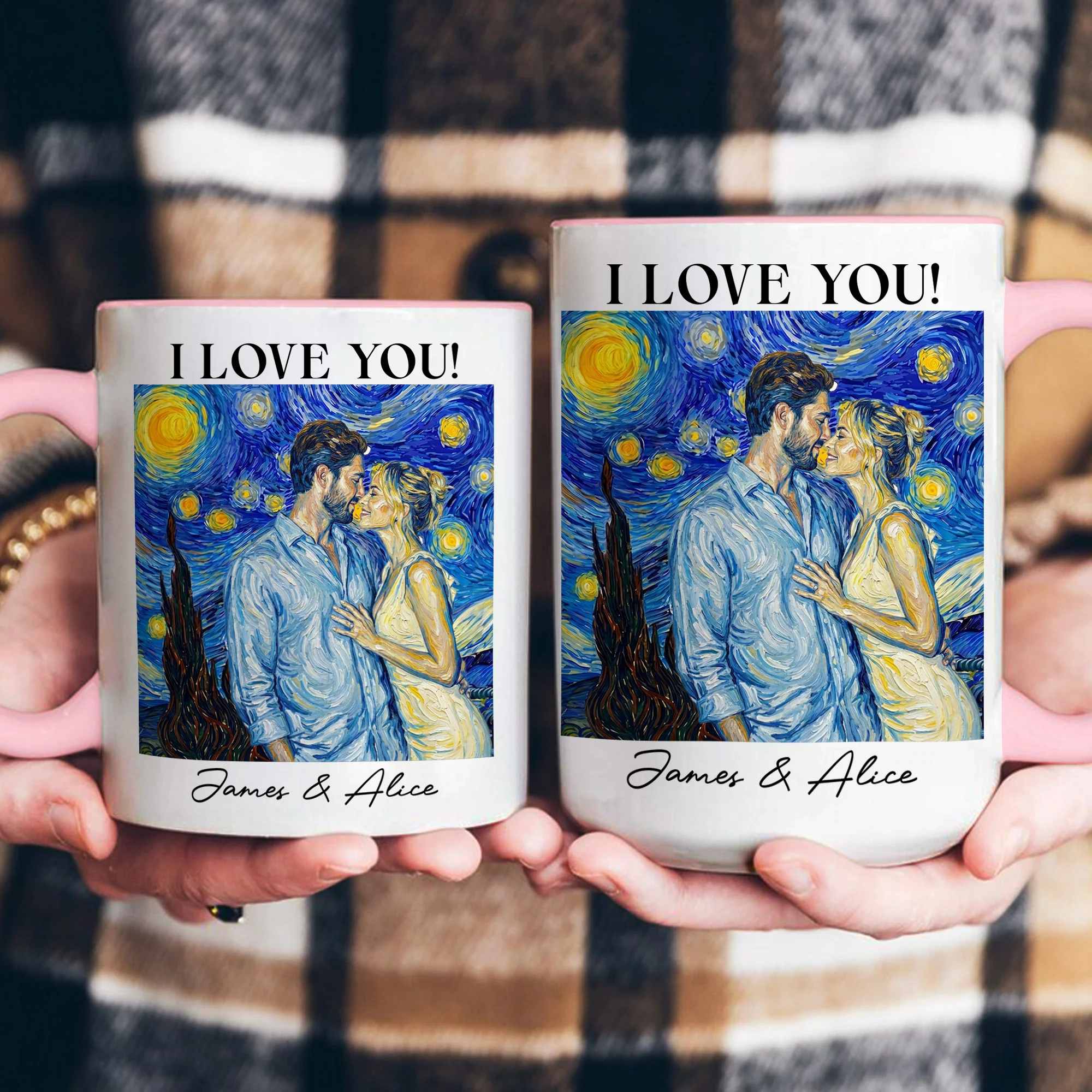 Couple Photo Van Gogh Art Forever & Always Anniversary Gift For Him, Her Ver 2 - Personalized Mug - Image 7