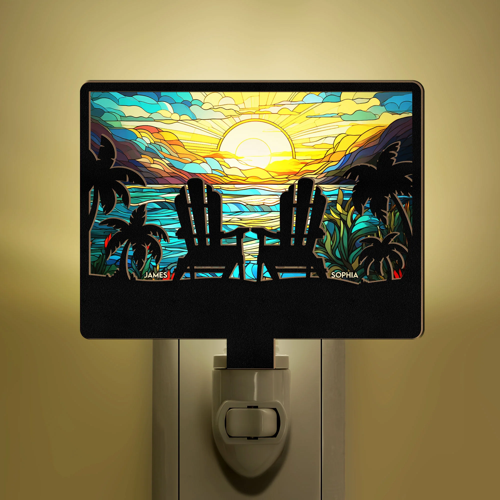 Couple Together - Personalized Wood And Acrylic Night Light - Image 5