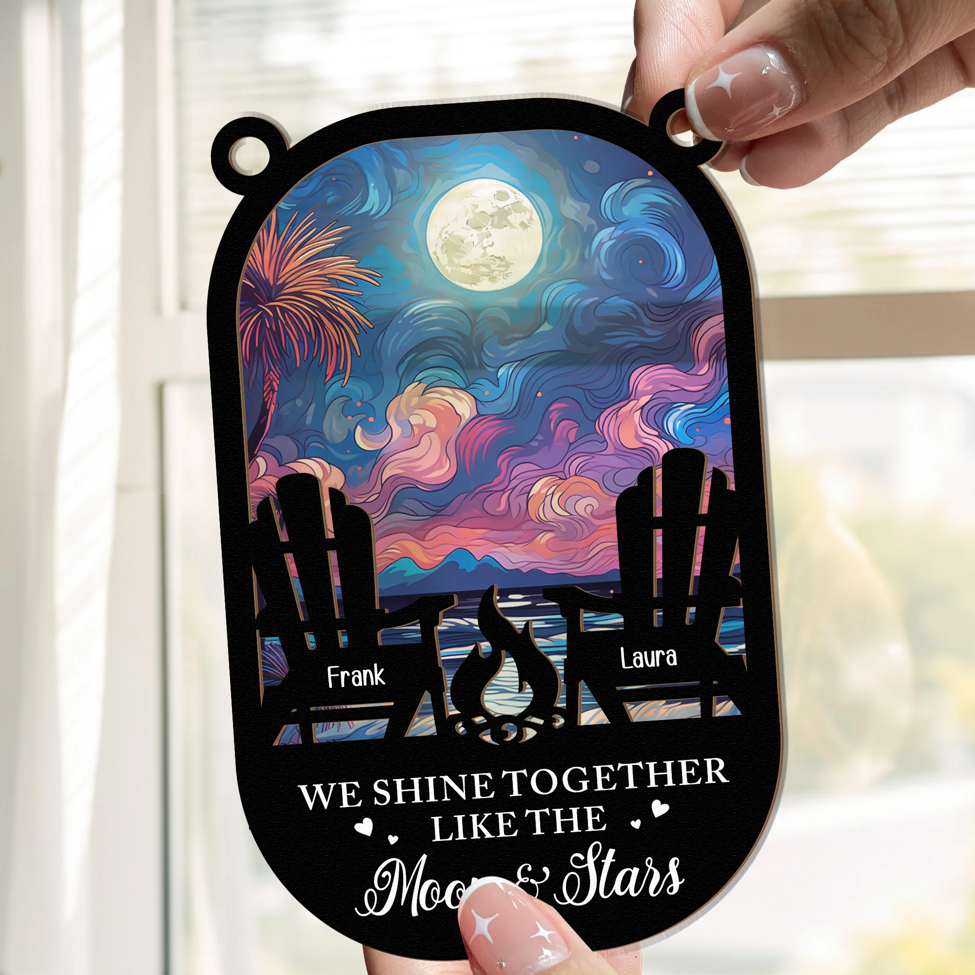 Couple We Shine Together - Personalized Window Hanging Suncatcher Ornament - Image 2