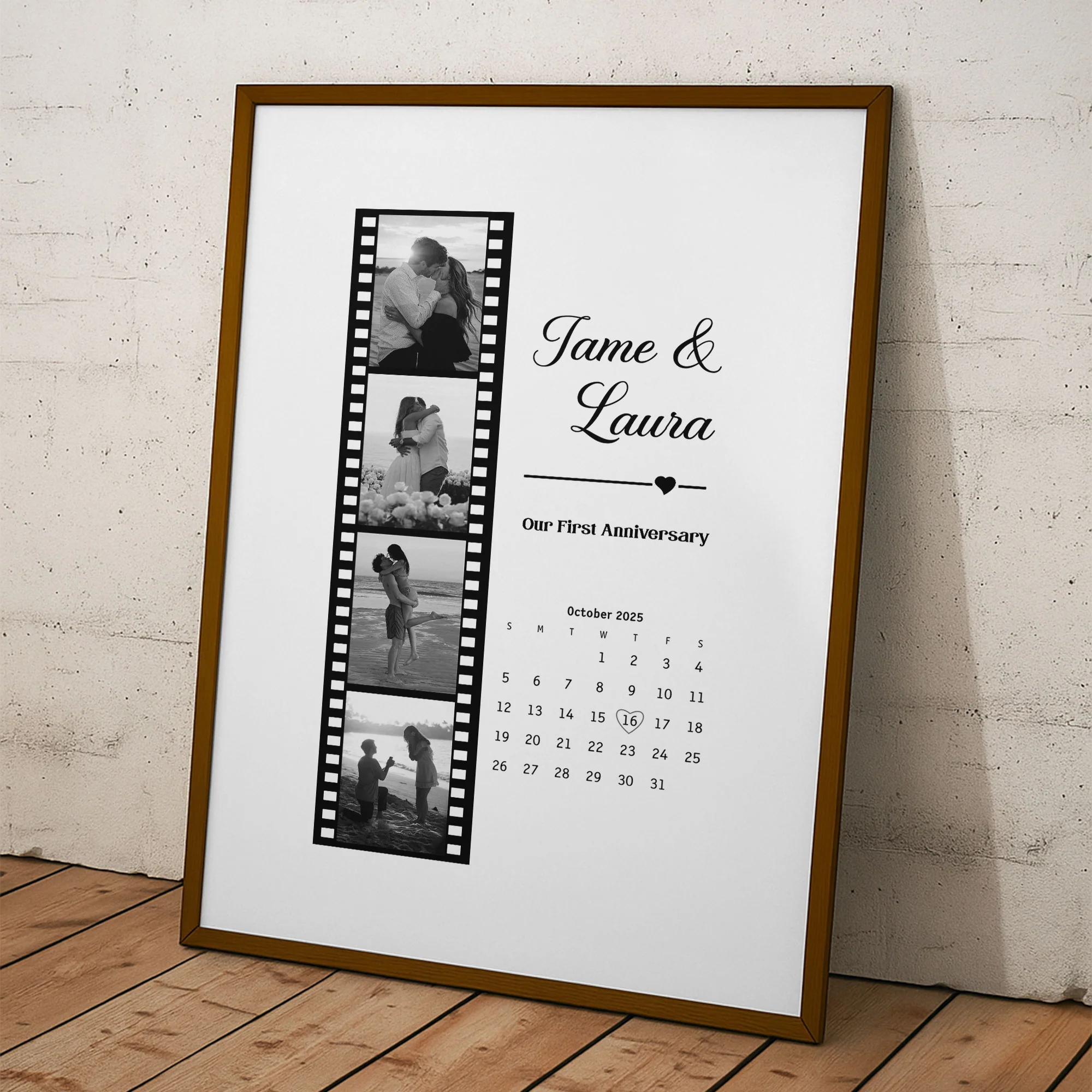 Couples Anniversary Gift Custom Photo Print With Special Date Calendar - Personalized Photo Poster - Image 5
