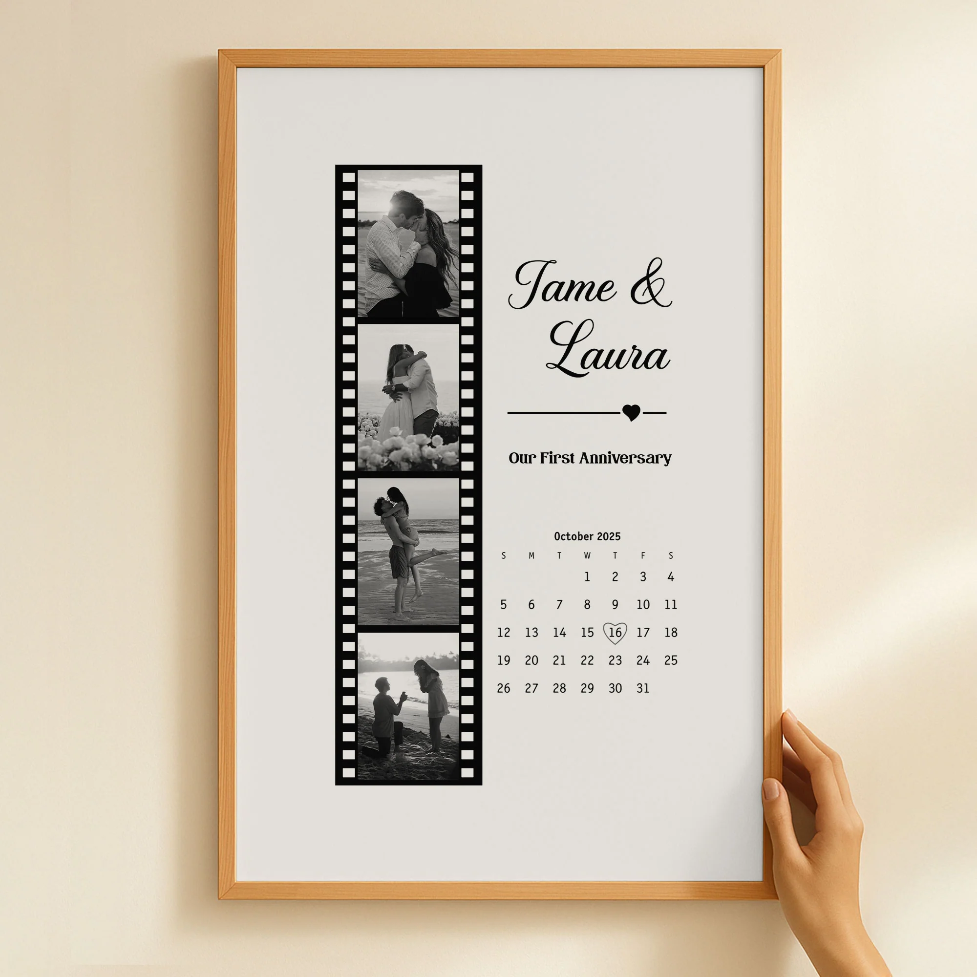 Couples Anniversary Gift Custom Photo Print With Special Date Calendar - Personalized Photo Poster - Image 6