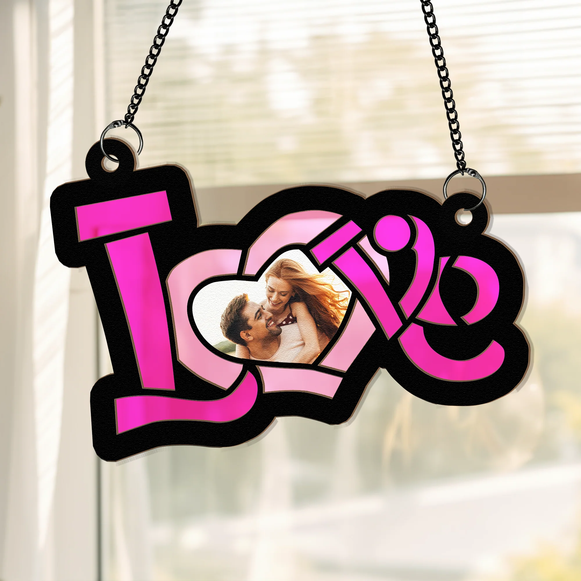 Couples Love Anniversary Gifts - Personalized Window Hanging Suncatcher Photo Ornament - Image 2