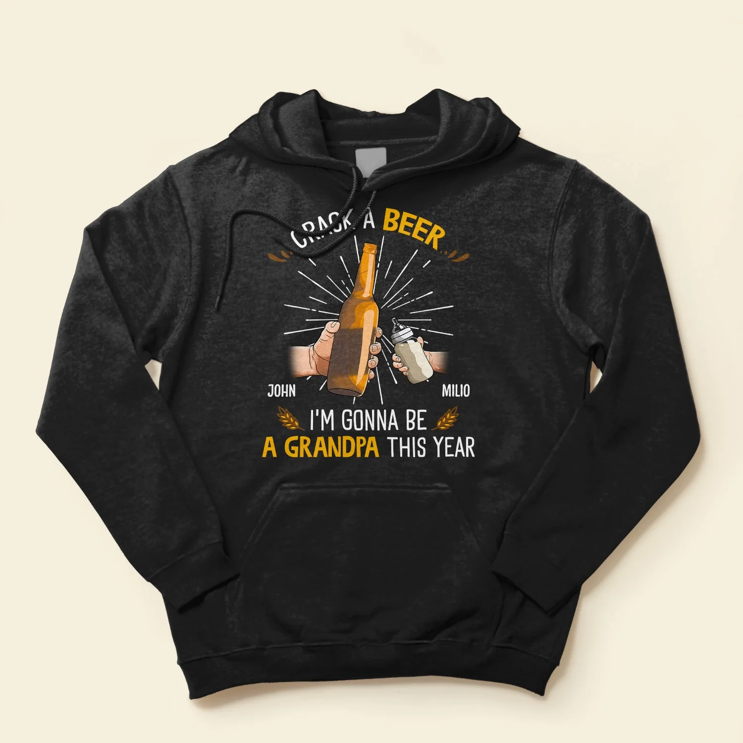 Crack A Beer I'm Gonna Be A Grandpa This Year - Personalized Shirt - Image 4