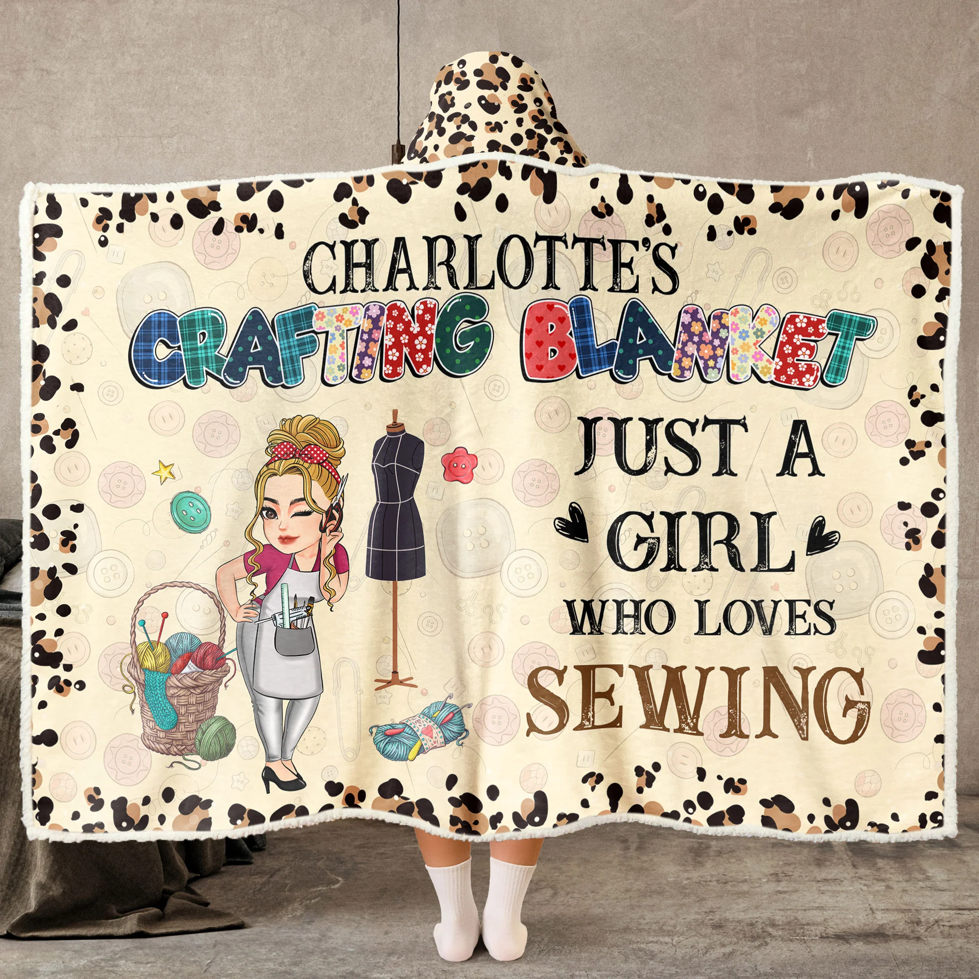 Crafting Blanket - Personalized Wearable Blanket Hoodie - Sewing - Image 2
